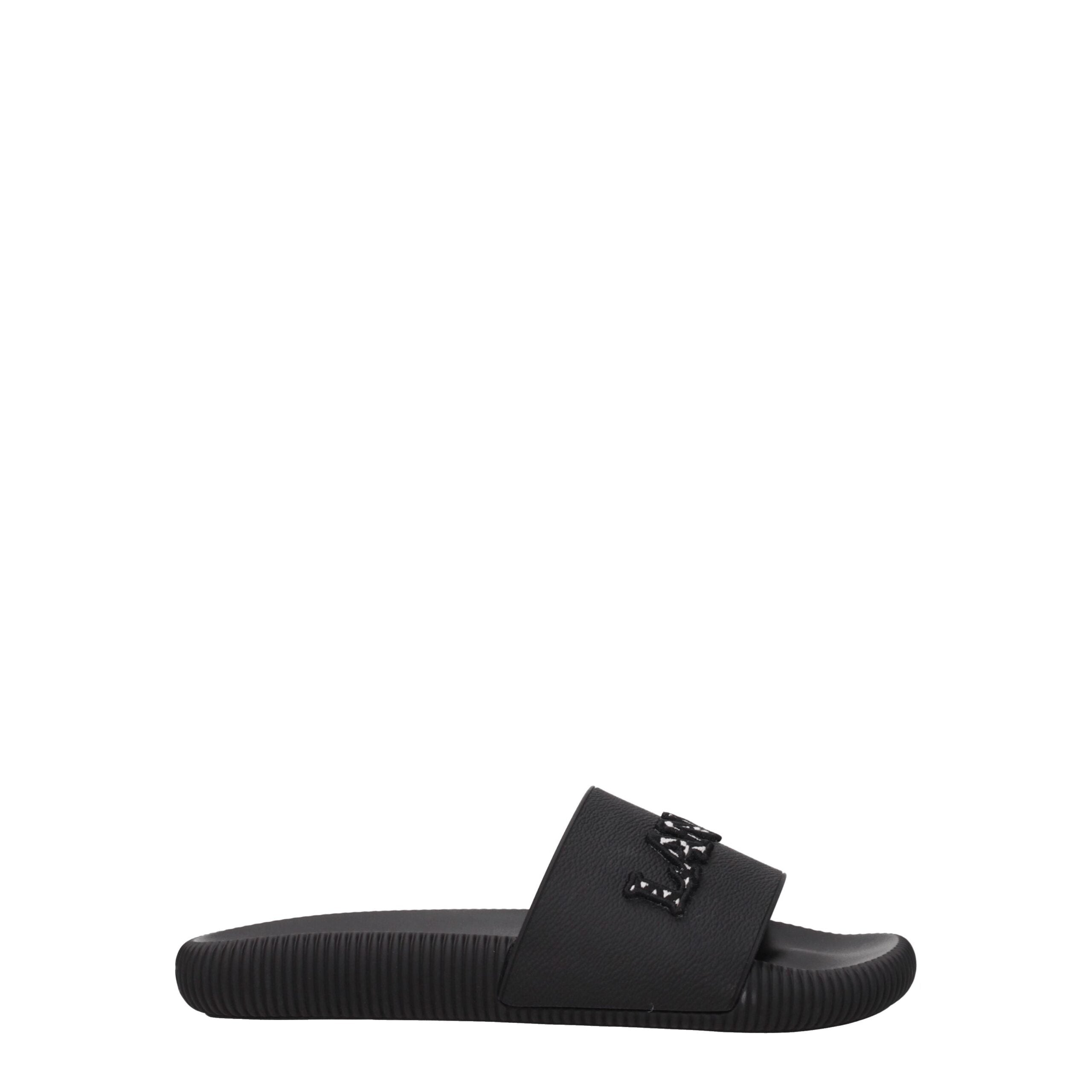 Lanvin Black Cotton Slippers Sandals LUNESCAPE