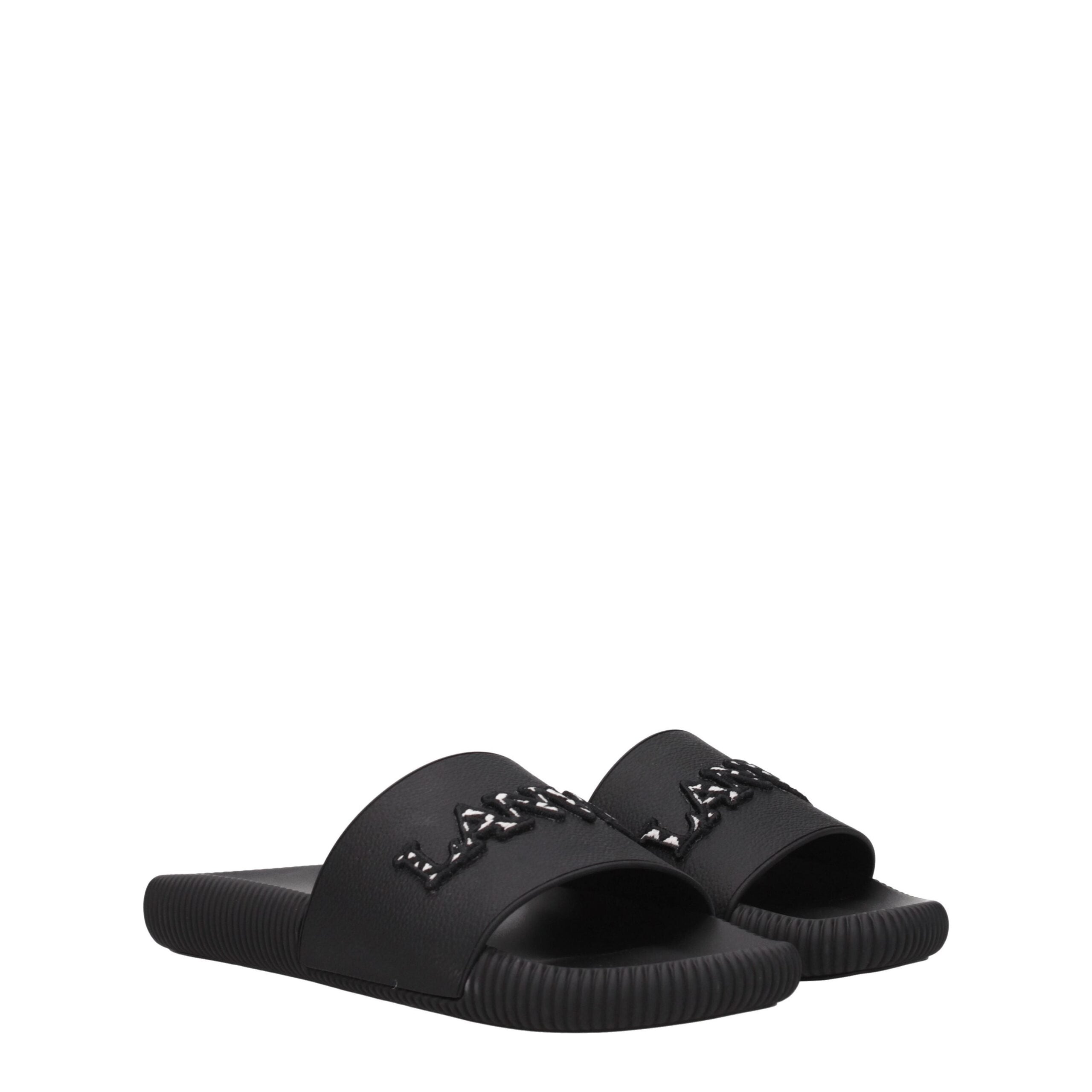 Lanvin Black Cotton Slippers Sandals LUNESCAPE
