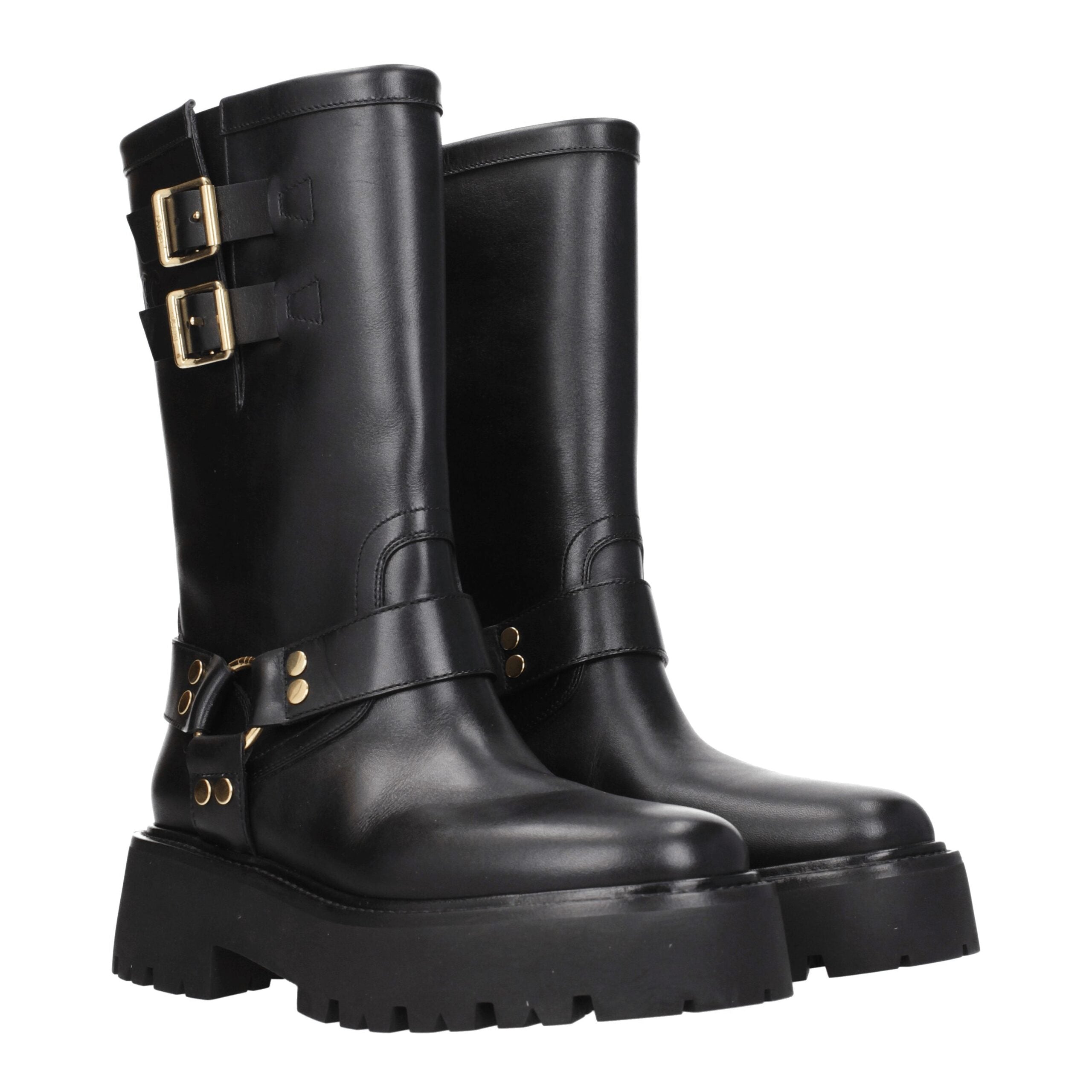 Celine Gold Leather Ankle Boots LUNESCAPE