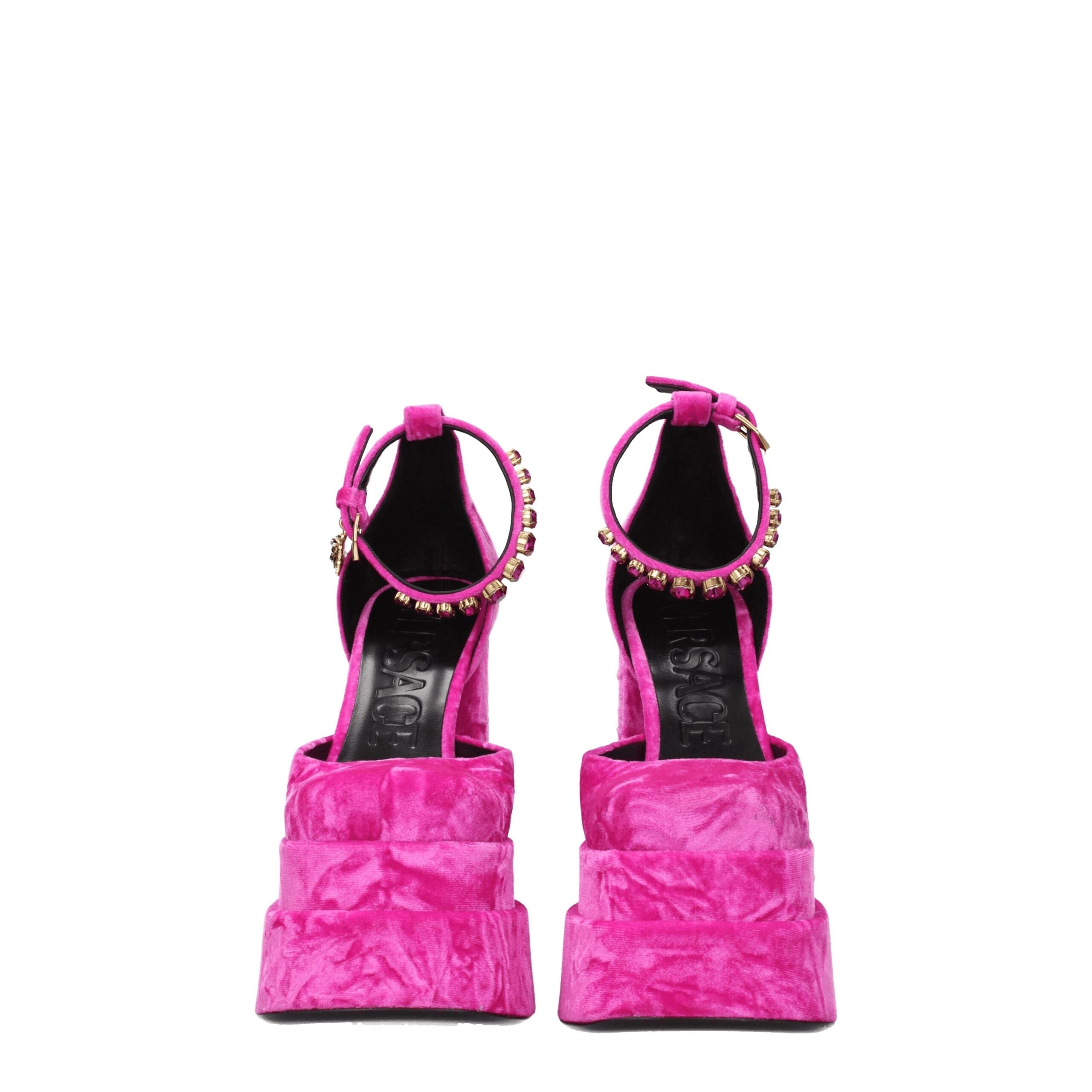 Versace Pink Velvet Platforms LUNESCAPE