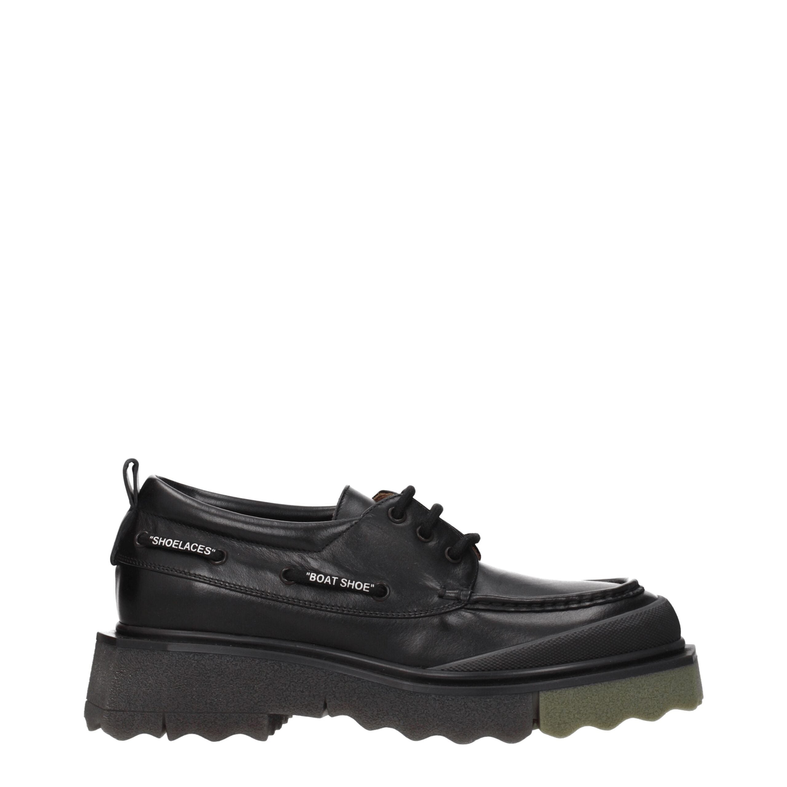 Off-White Black Leather Slip-On Loafers LUNESCAPE