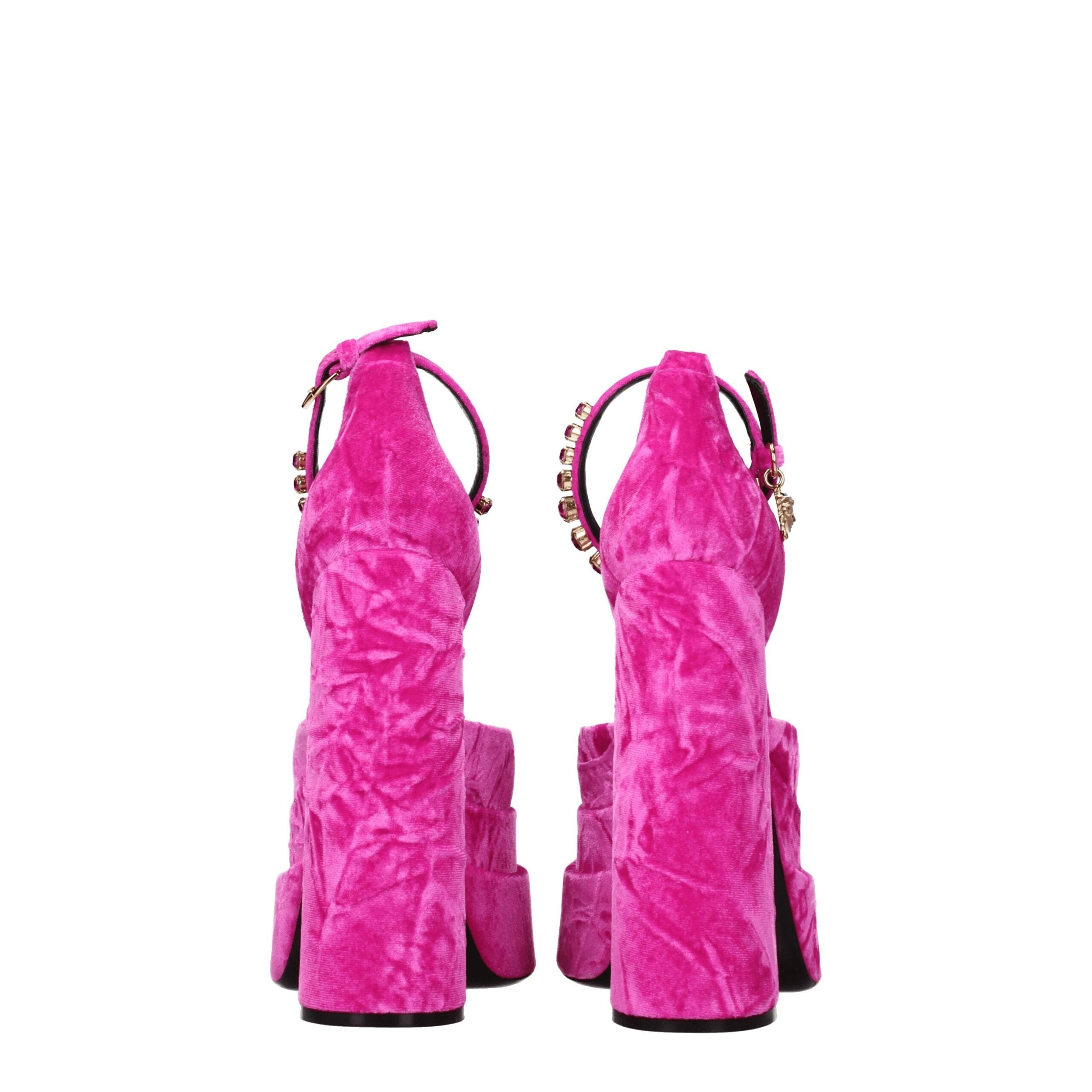 Versace Pink Velvet Platforms LUNESCAPE