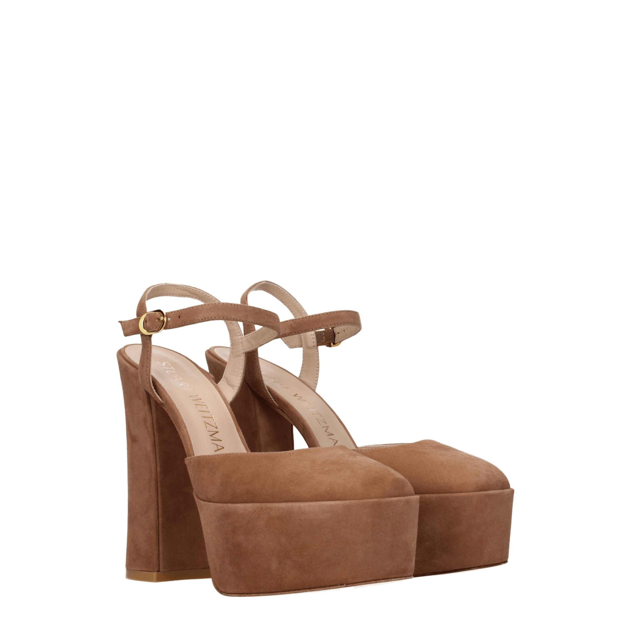 Stuart Weitzman Beige Leather Platforms LUNESCAPE