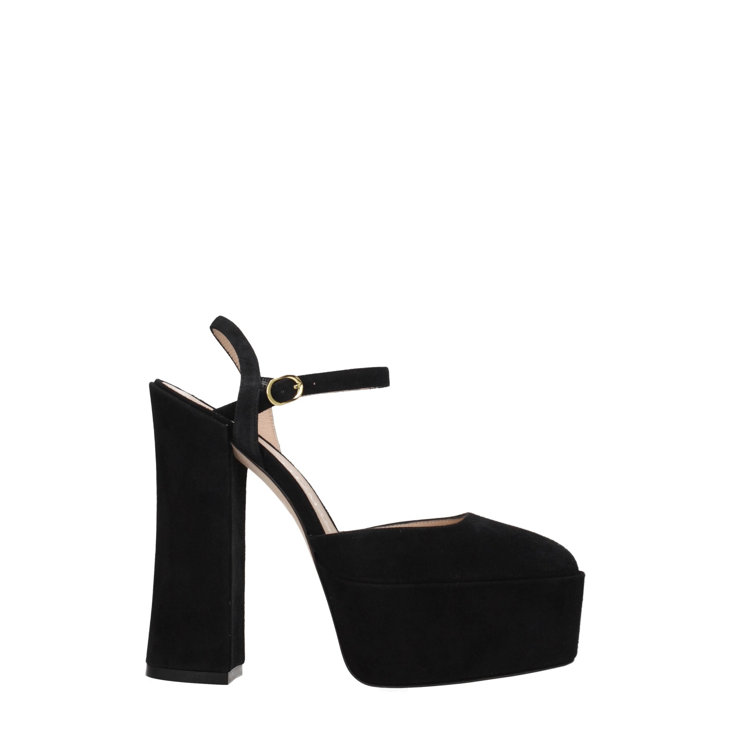 Stuart Weitzman Black Leather Platforms LUNESCAPE