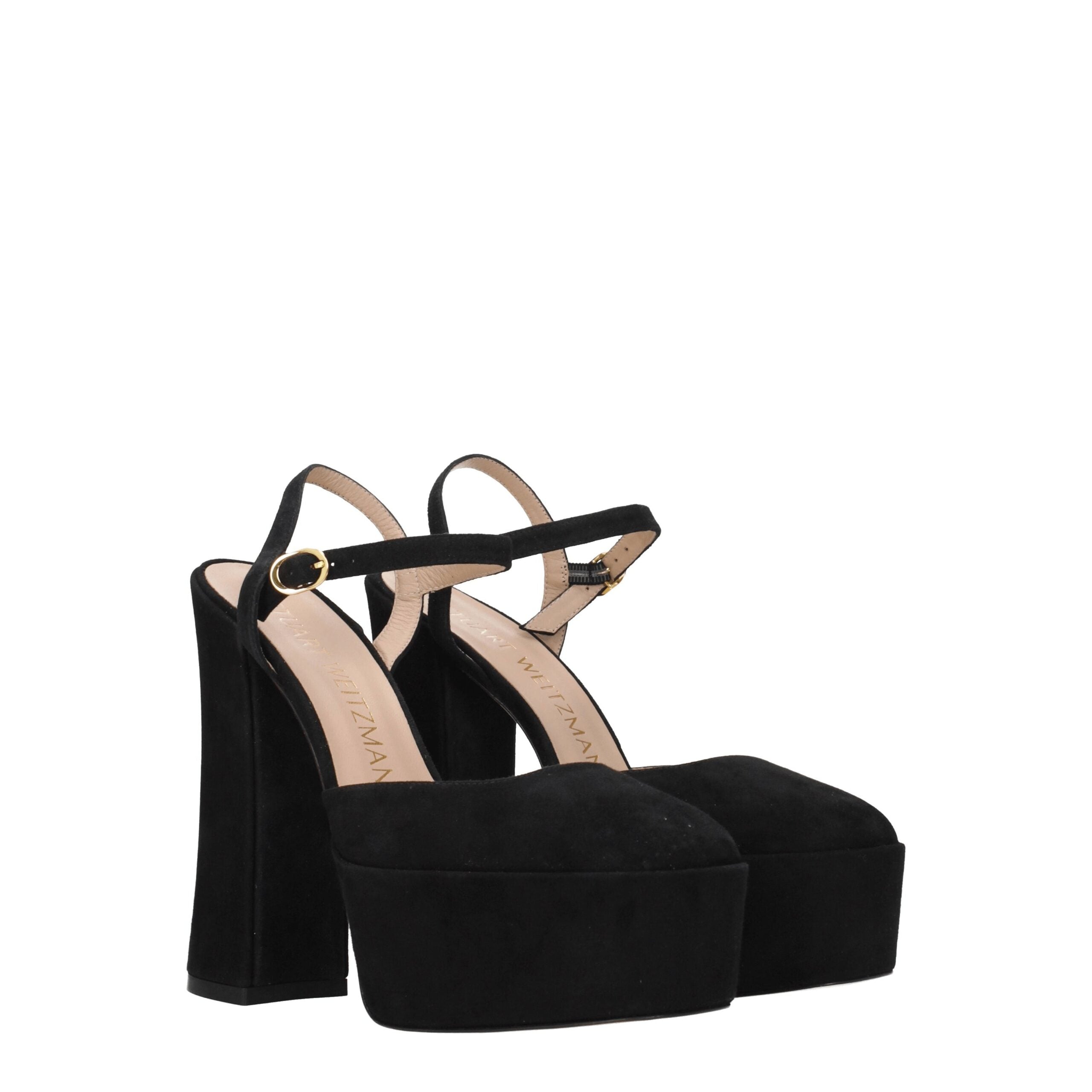 Stuart Weitzman Black Leather Platforms LUNESCAPE