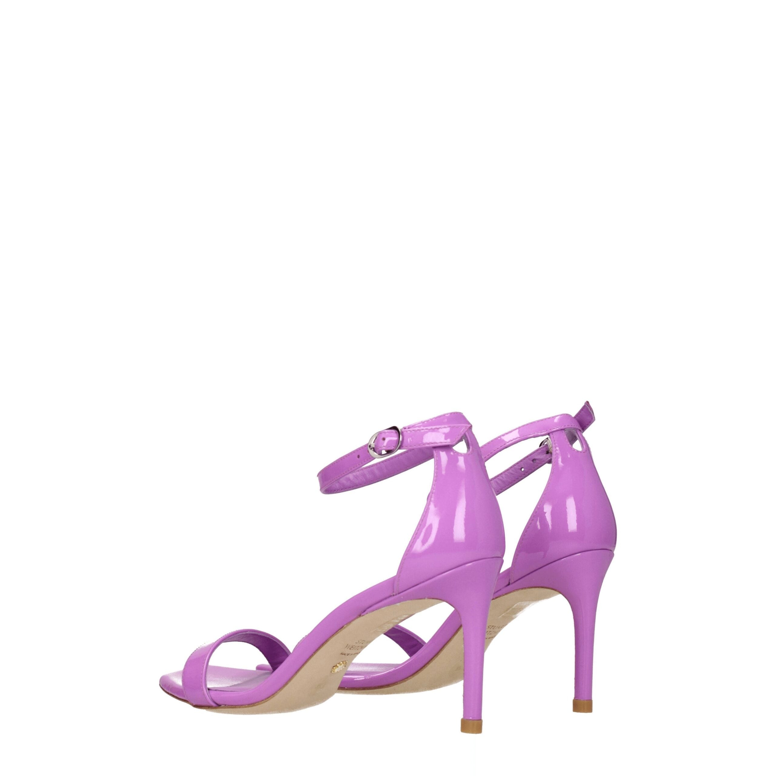 Stuart Weitzman Purple Leather Stiletto Heels Sandals LUNESCAPE