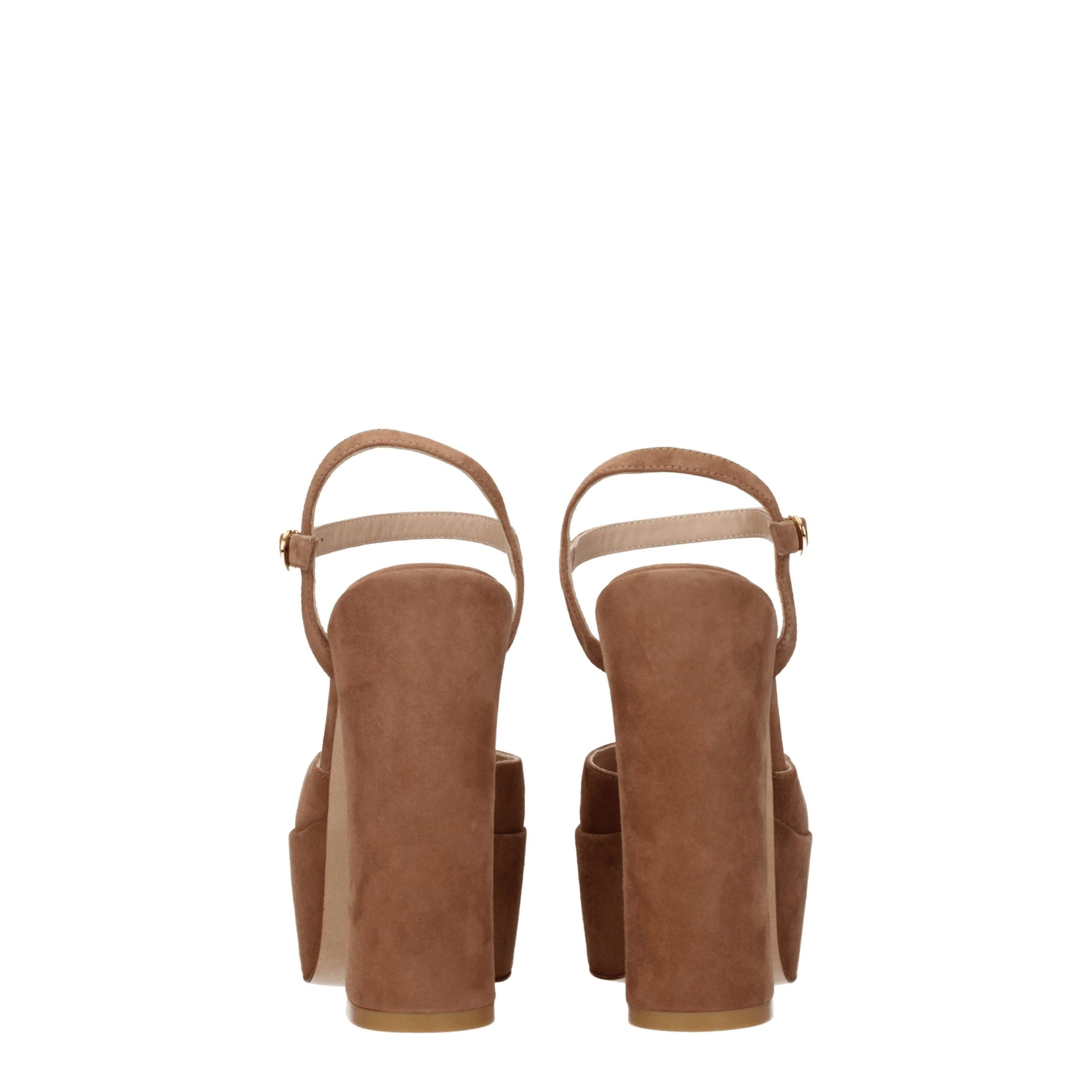 Stuart Weitzman Beige Leather Platforms LUNESCAPE