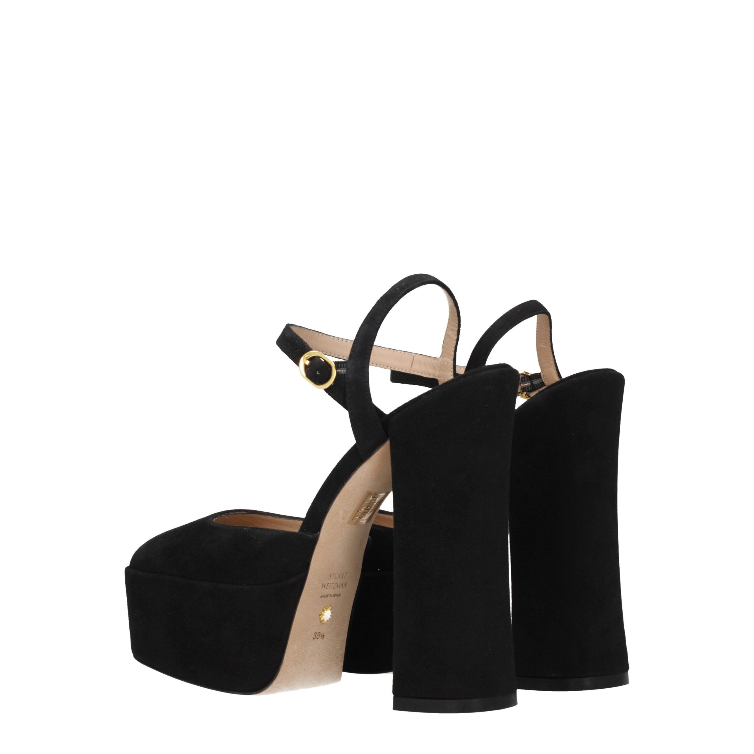 Stuart Weitzman Black Leather Platforms LUNESCAPE