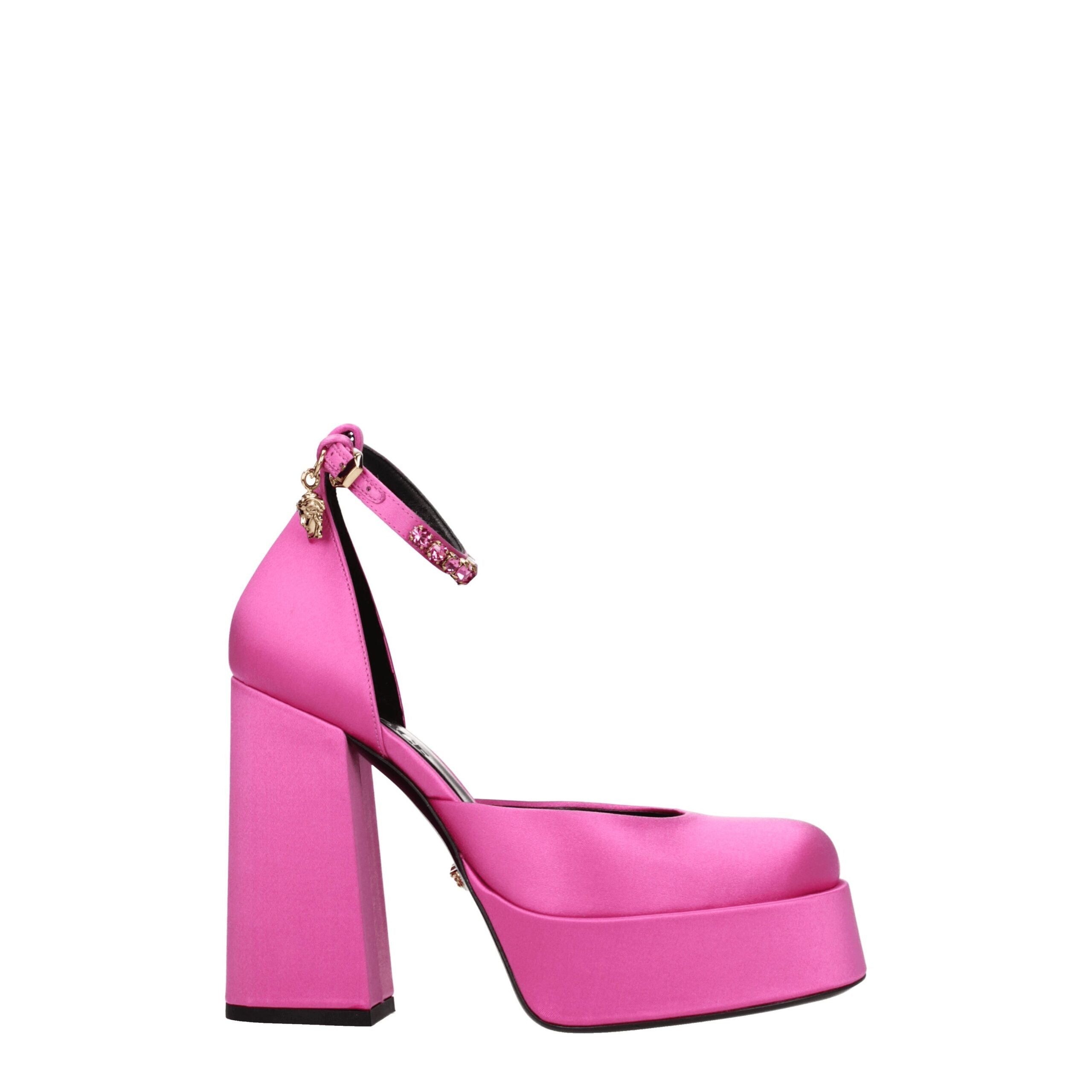 Versace Pink Satin Platforms Pumps LUNESCAPE