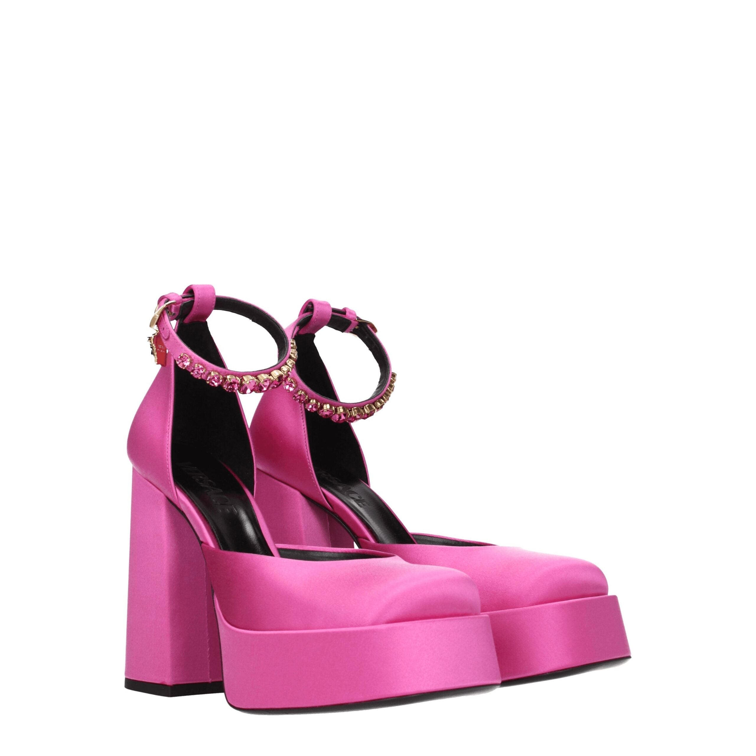 Versace Pink Satin Platforms Pumps LUNESCAPE