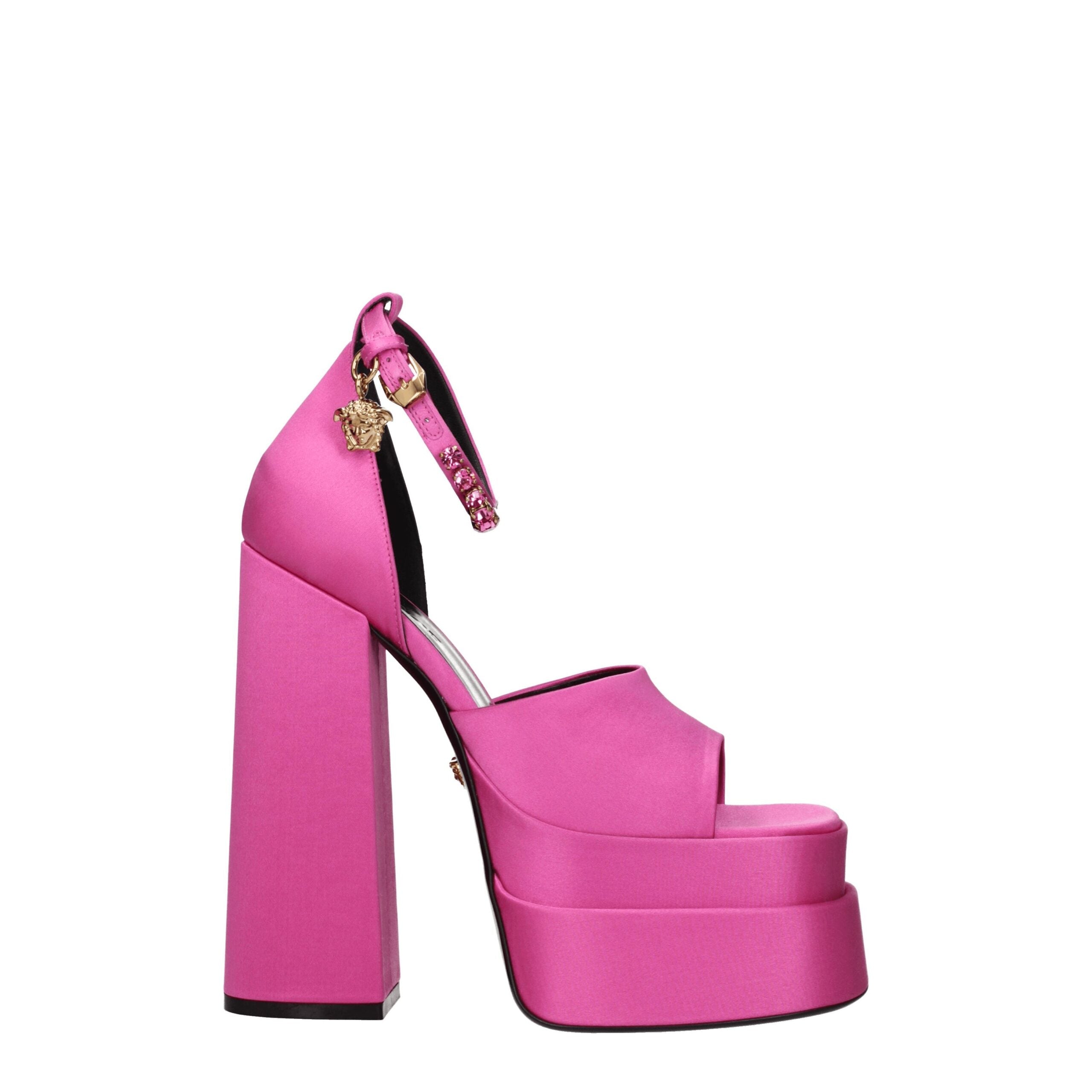 Versace Pink Satin Platforms LUNESCAPE