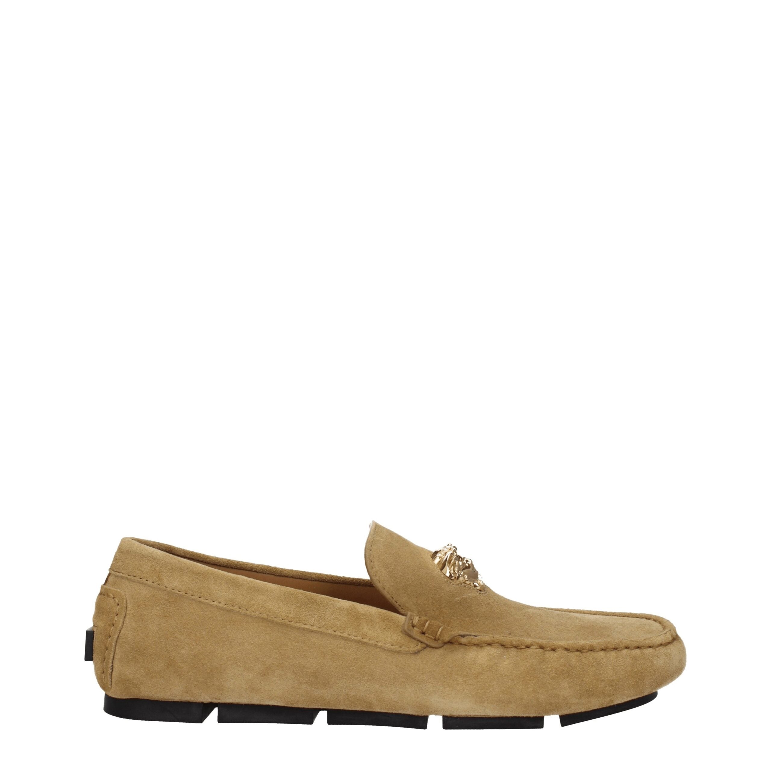 Versace Beige Leather Slip-On Loafers LUNESCAPE