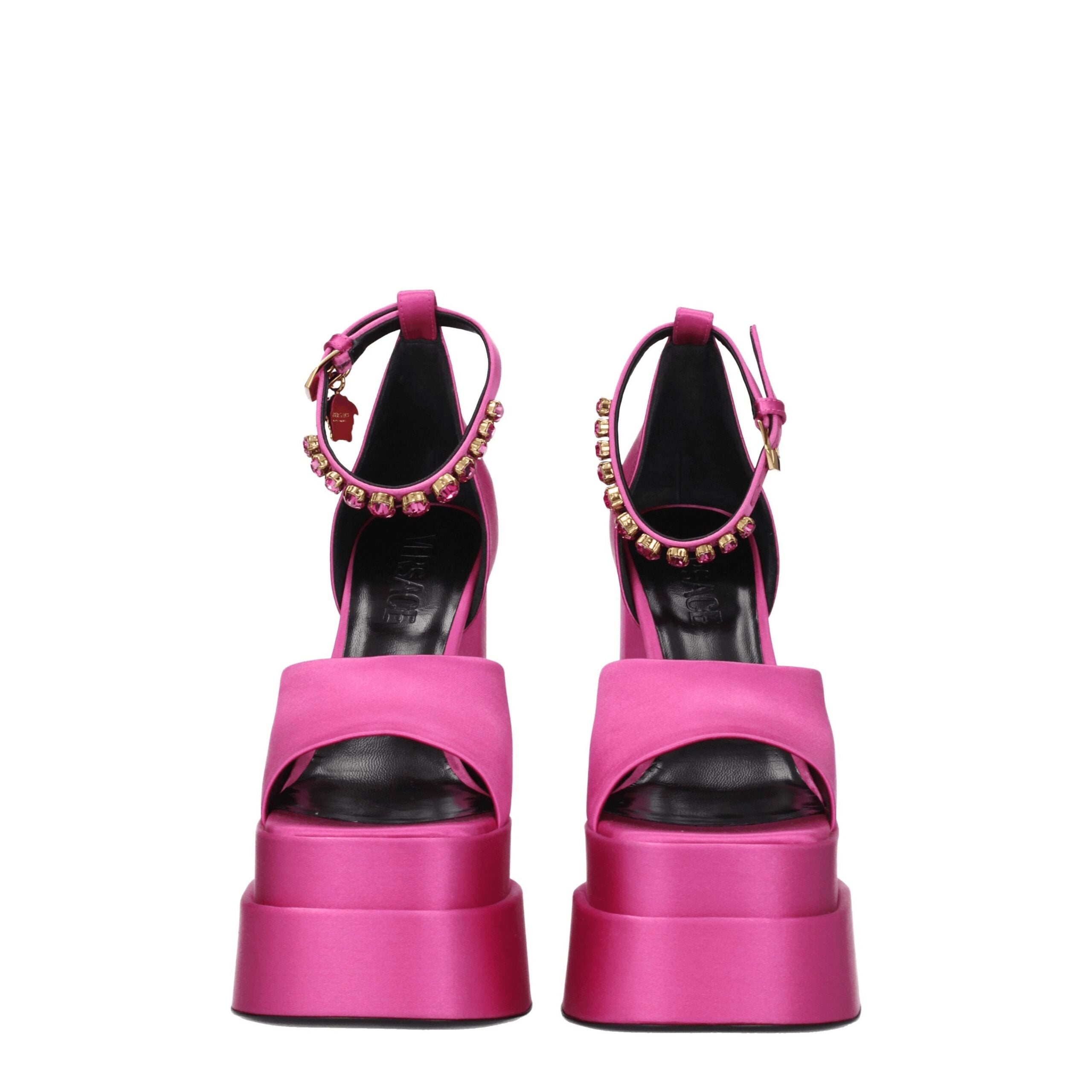 Versace Pink Satin Platforms LUNESCAPE