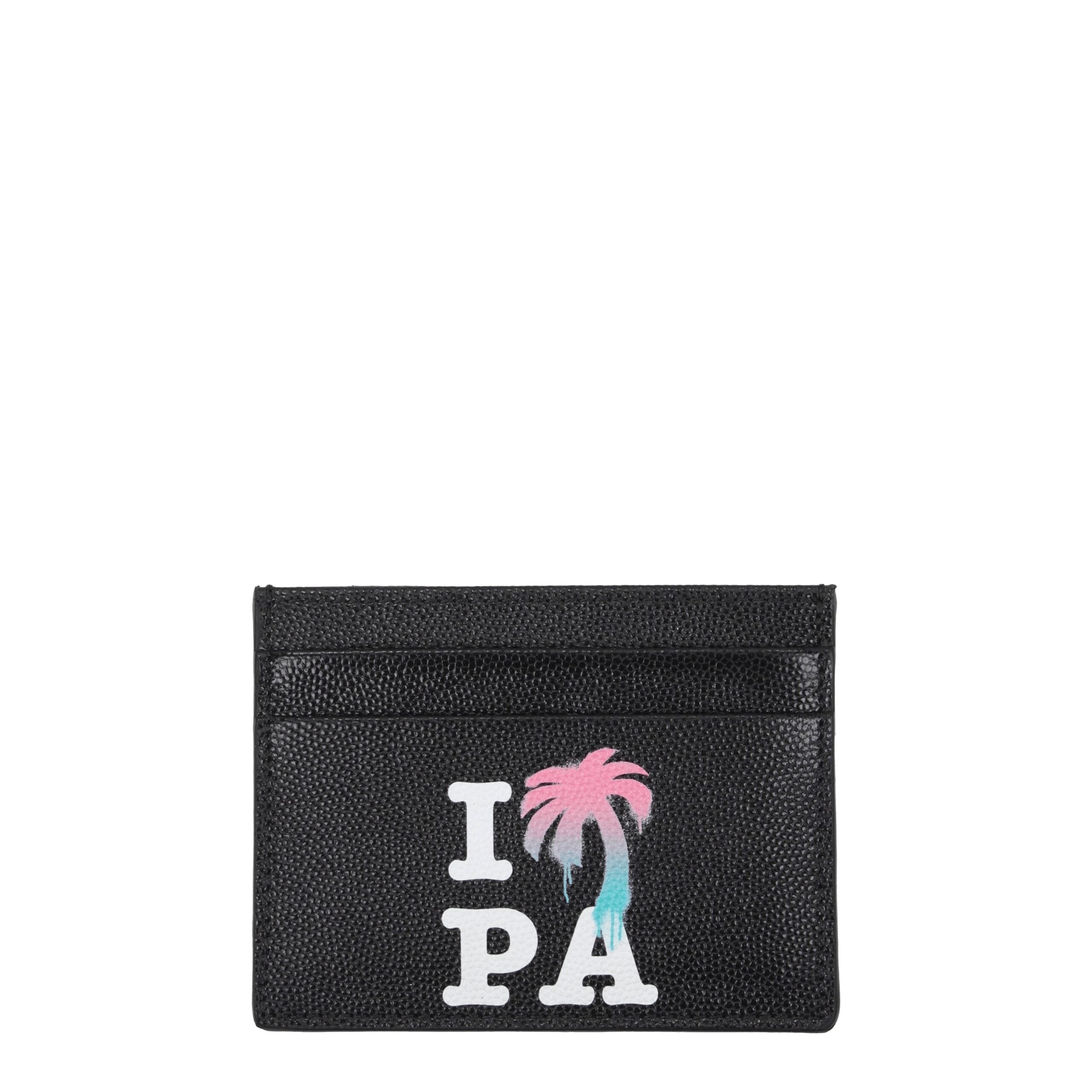Palm Angels Black Leather Cardholders LUNESCAPE