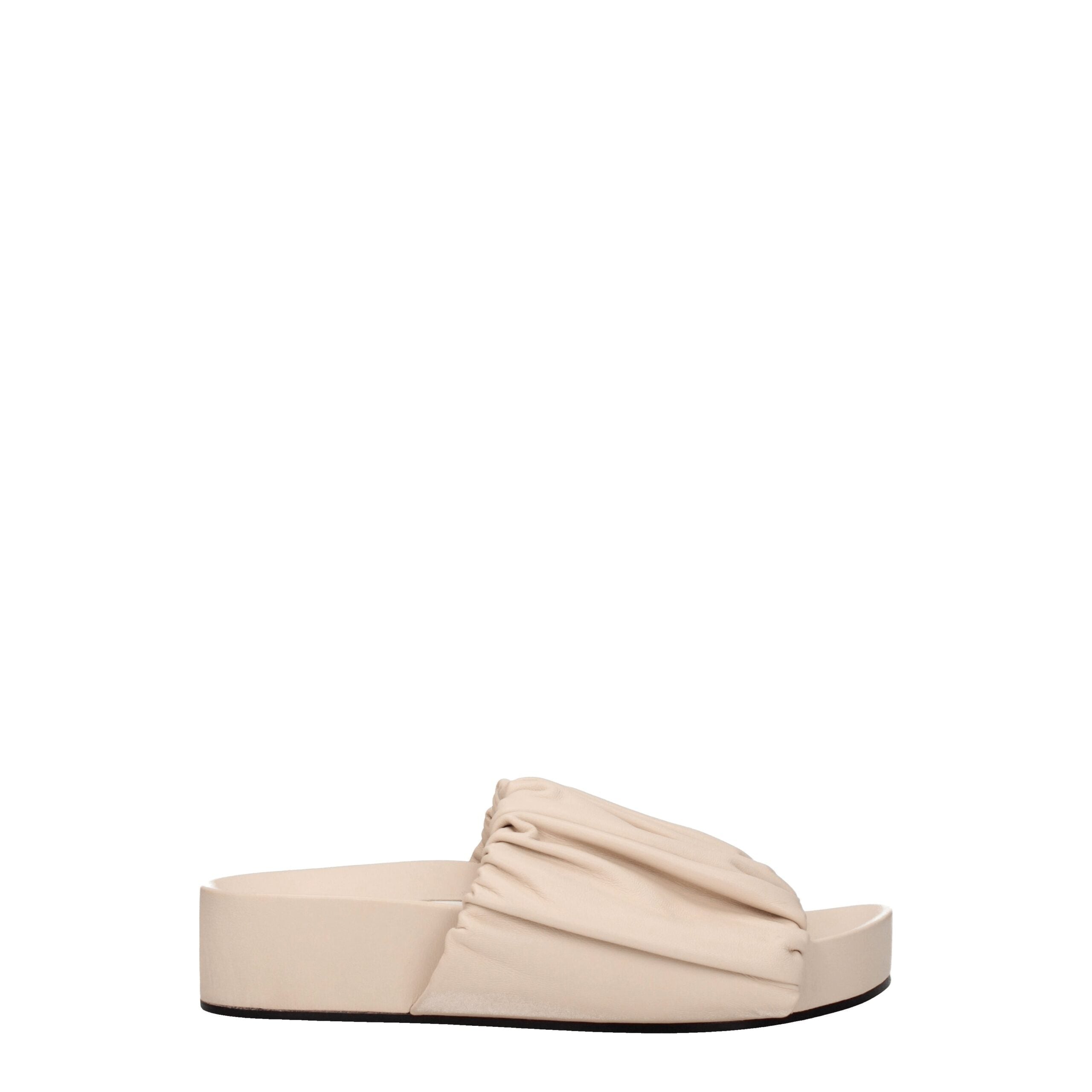 Jil Sander Pink Leather Slippers Sandals LUNESCAPE
