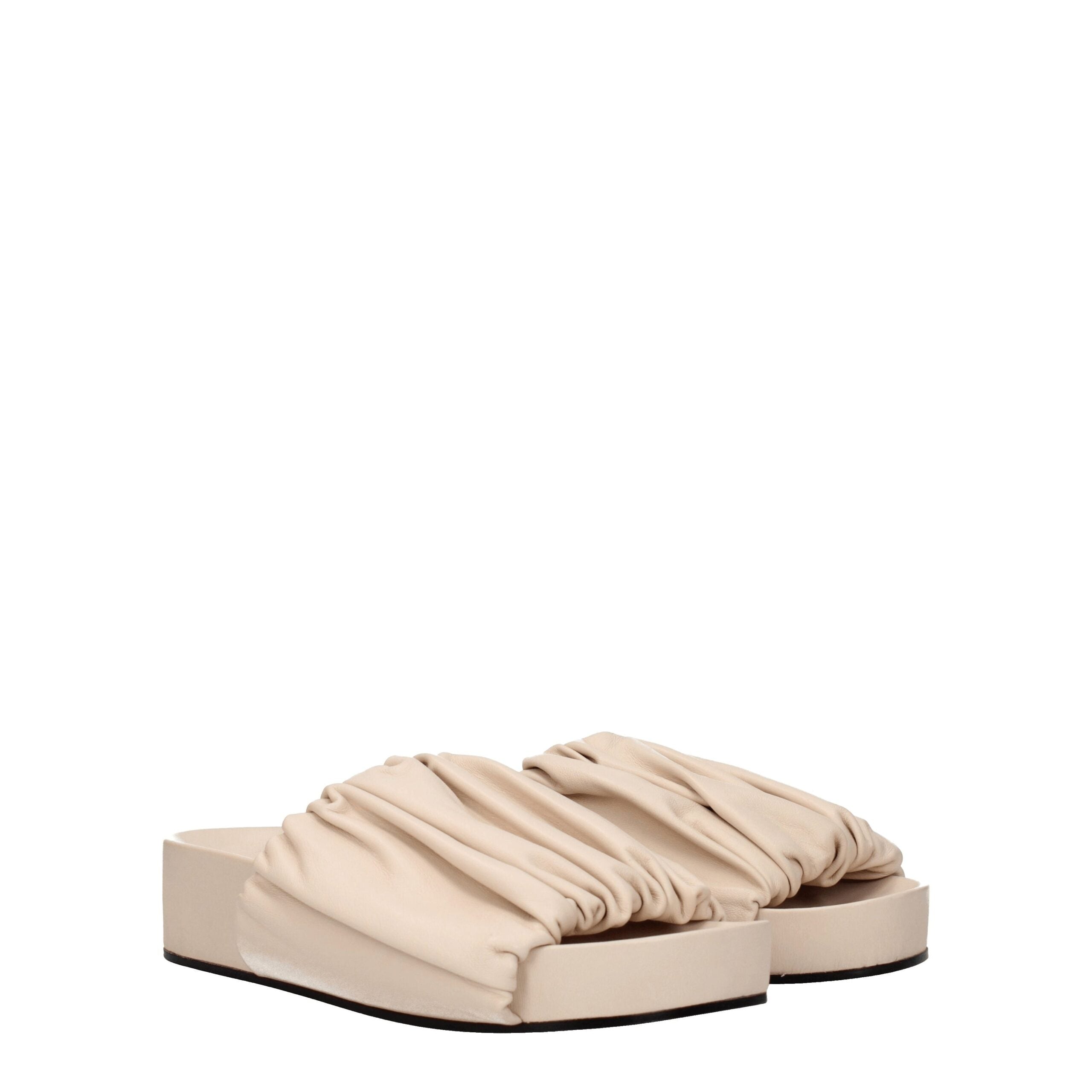 Jil Sander Pink Leather Slippers Sandals LUNESCAPE