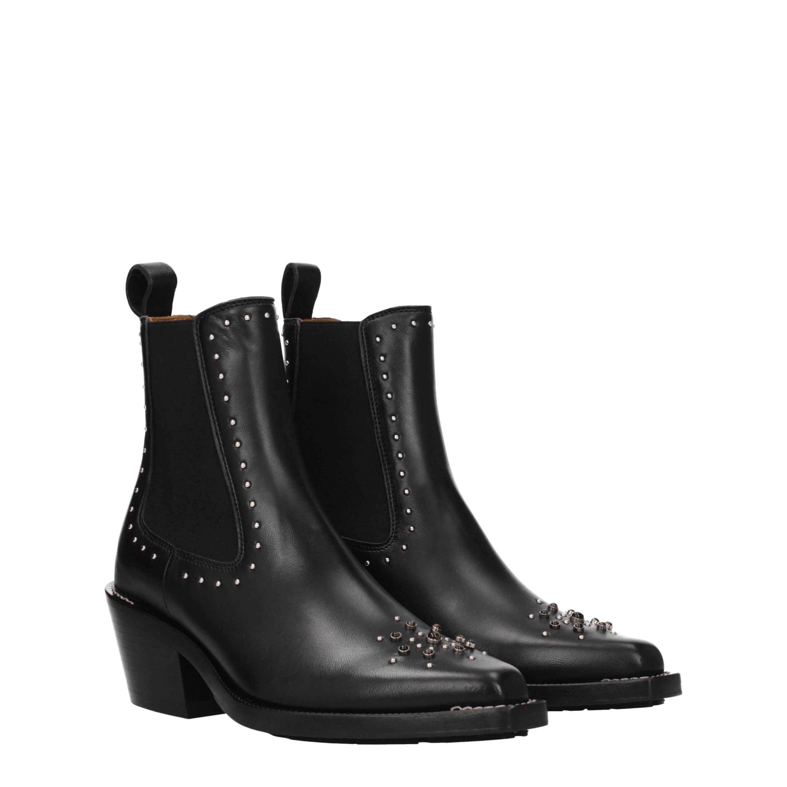 Chloé Black Leather Ankle Boots LUNESCAPE