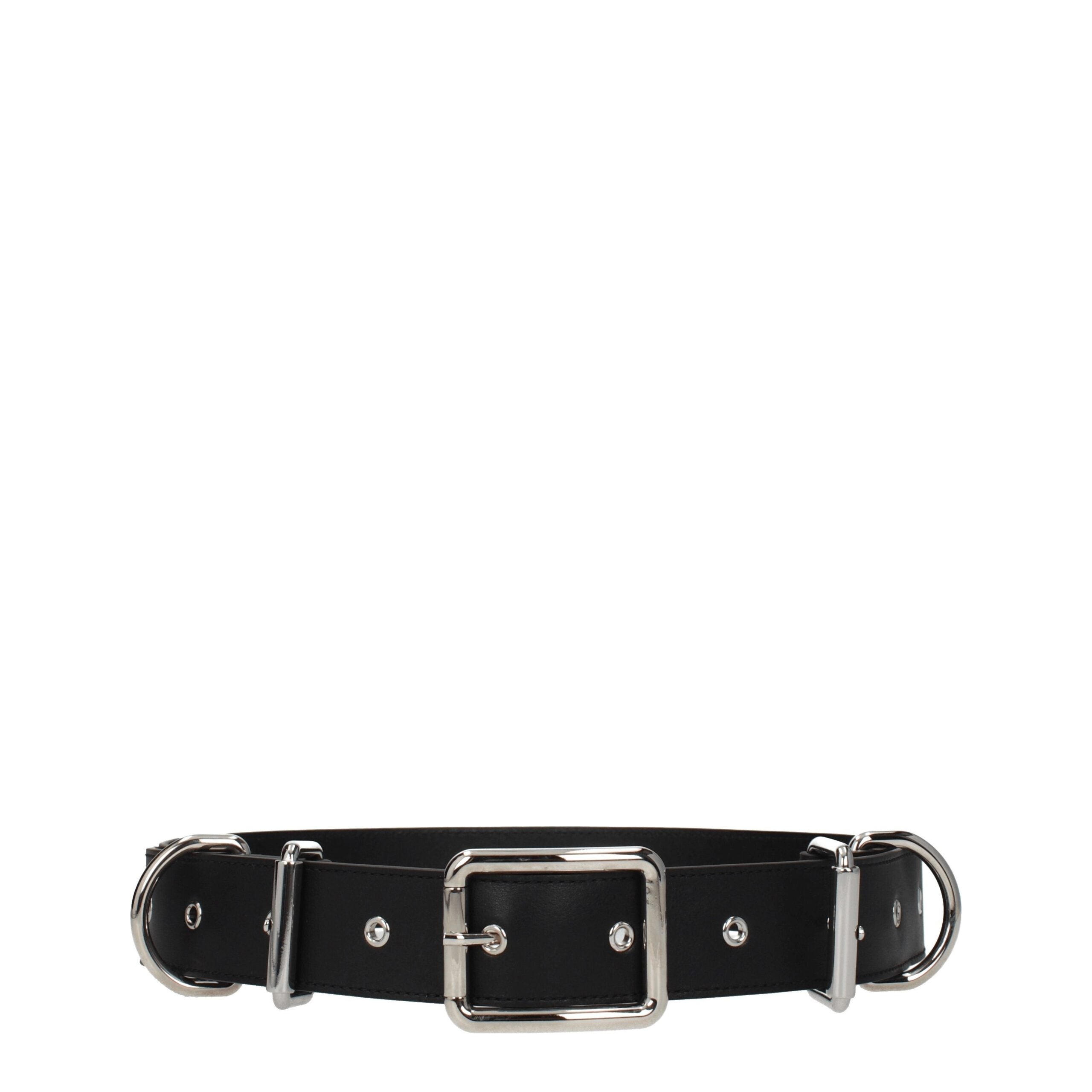 Moschino Black Leather Belts LUNESCAPE