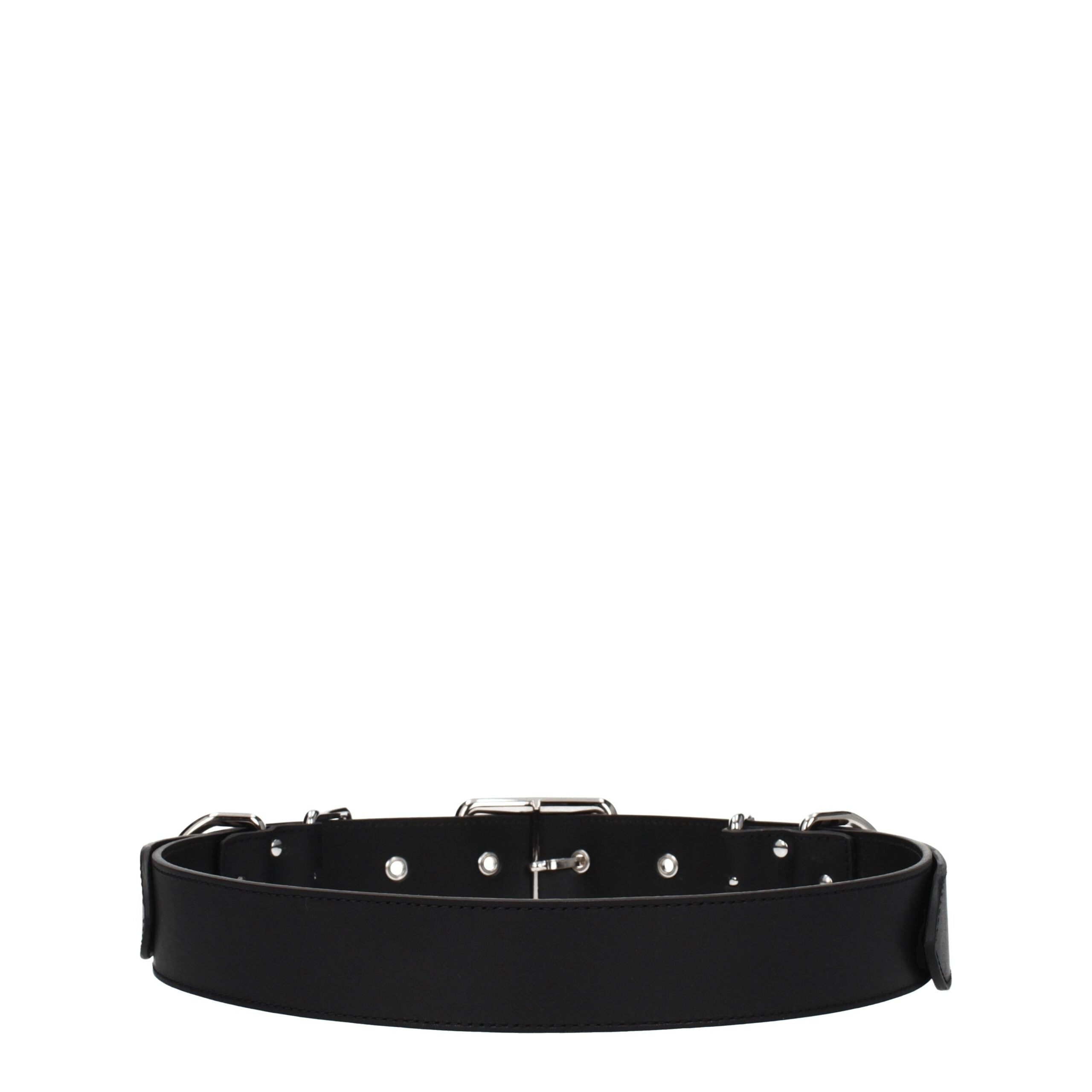 Moschino Black Leather Belts LUNESCAPE