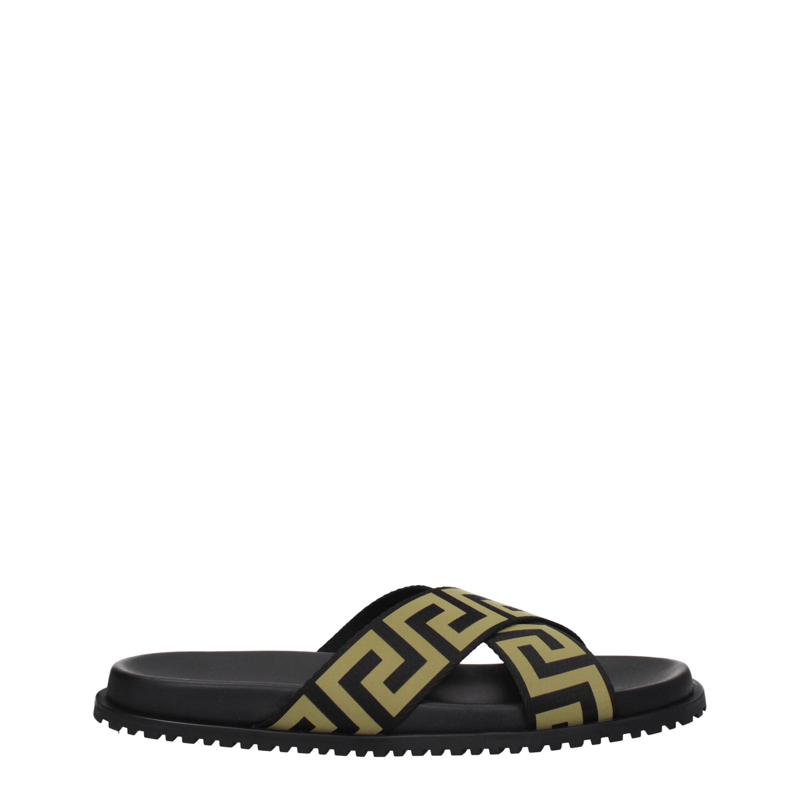 Versace Black Fabric Slippers Sandals LUNESCAPE