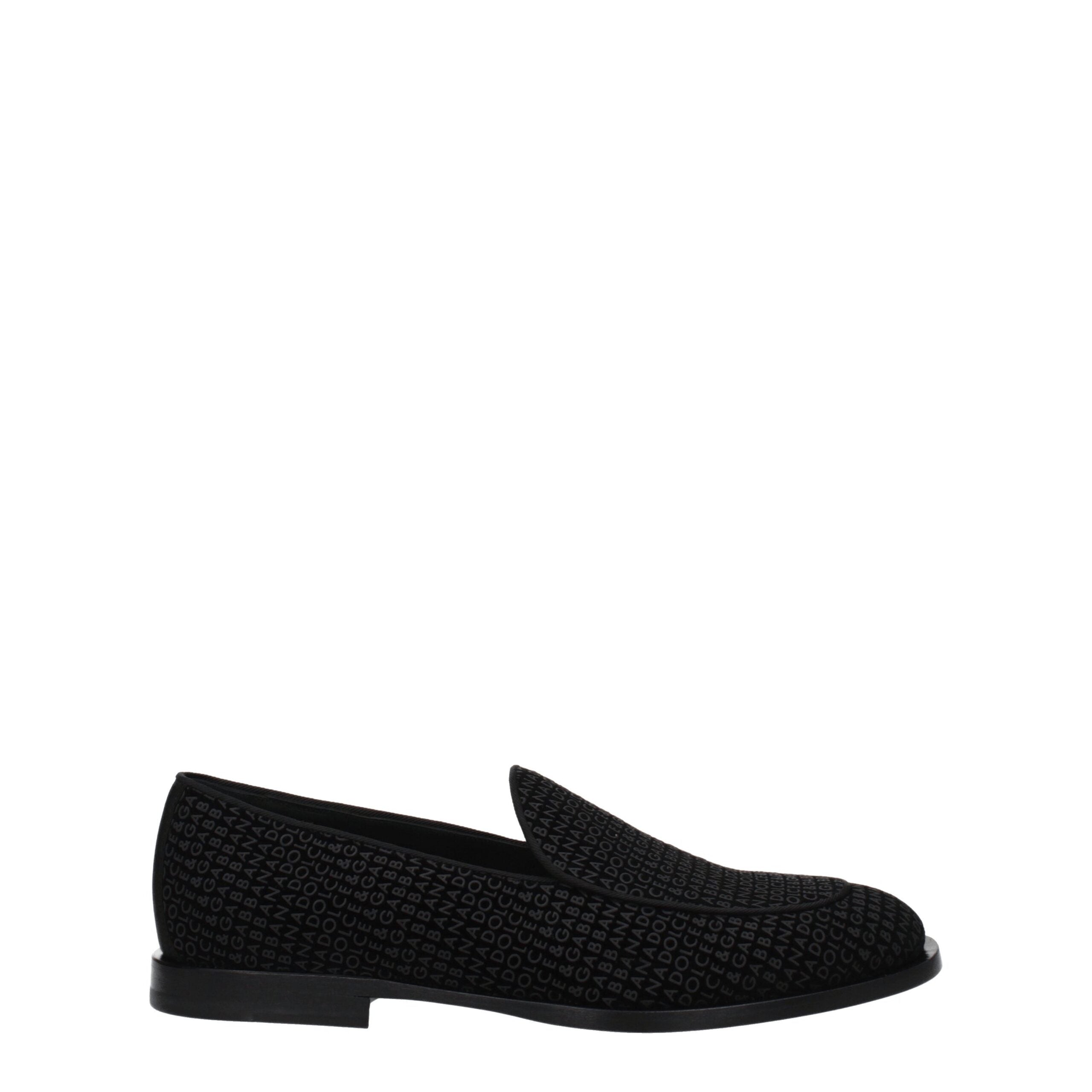 Dolce & Gabbana Black Velvet Slip-On Loafers LUNESCAPE