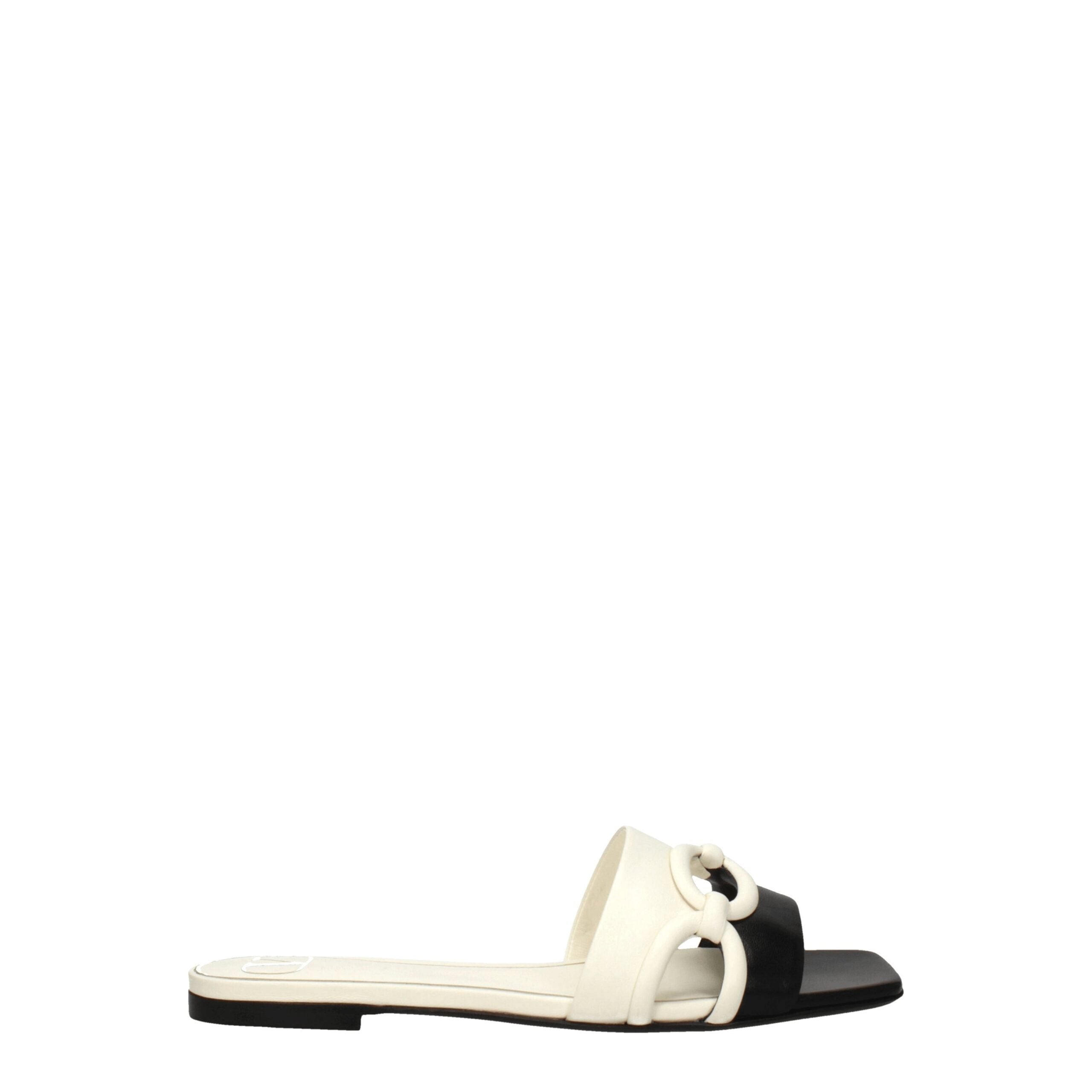 Valentino Garavani Black Leather Slippers Sandals LUNESCAPE