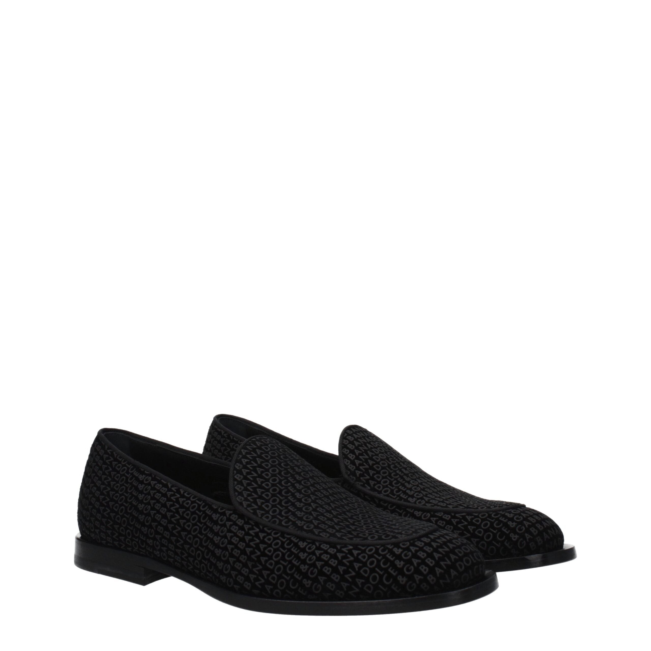 Dolce & Gabbana Black Velvet Slip-On Loafers LUNESCAPE