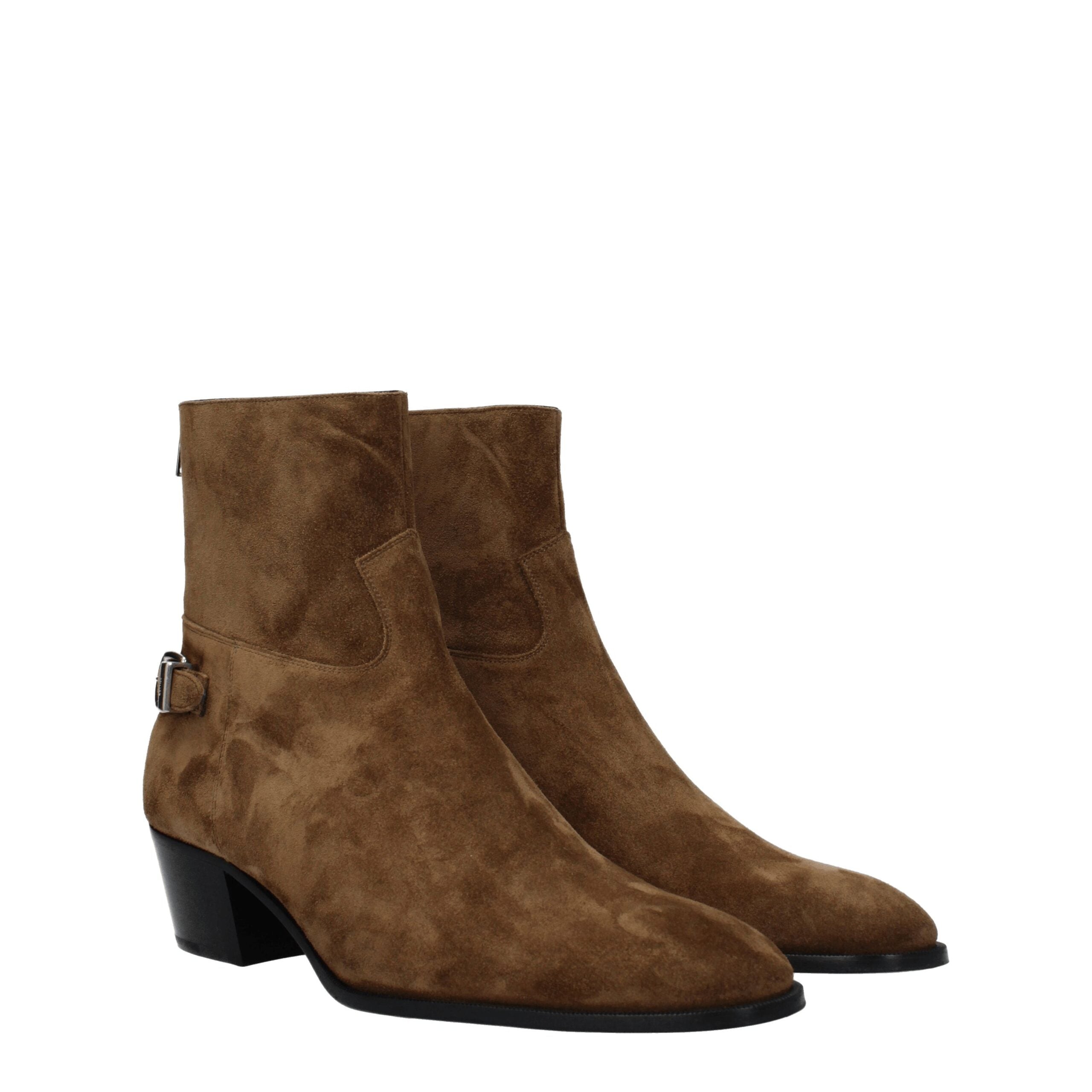 Celine Brown Leather Ankle Boots LUNESCAPE