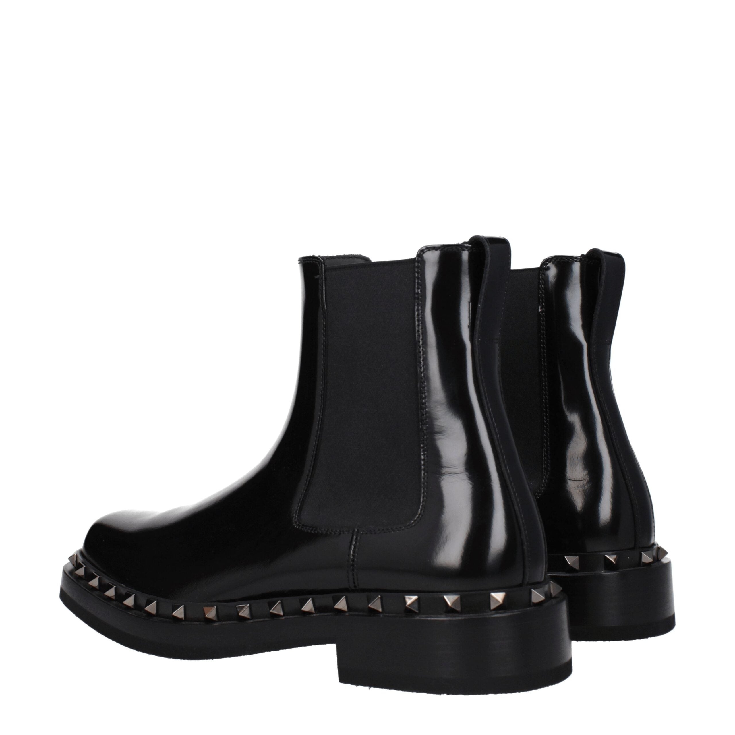 Valentino Garavani Black Leather Chelsea Boots