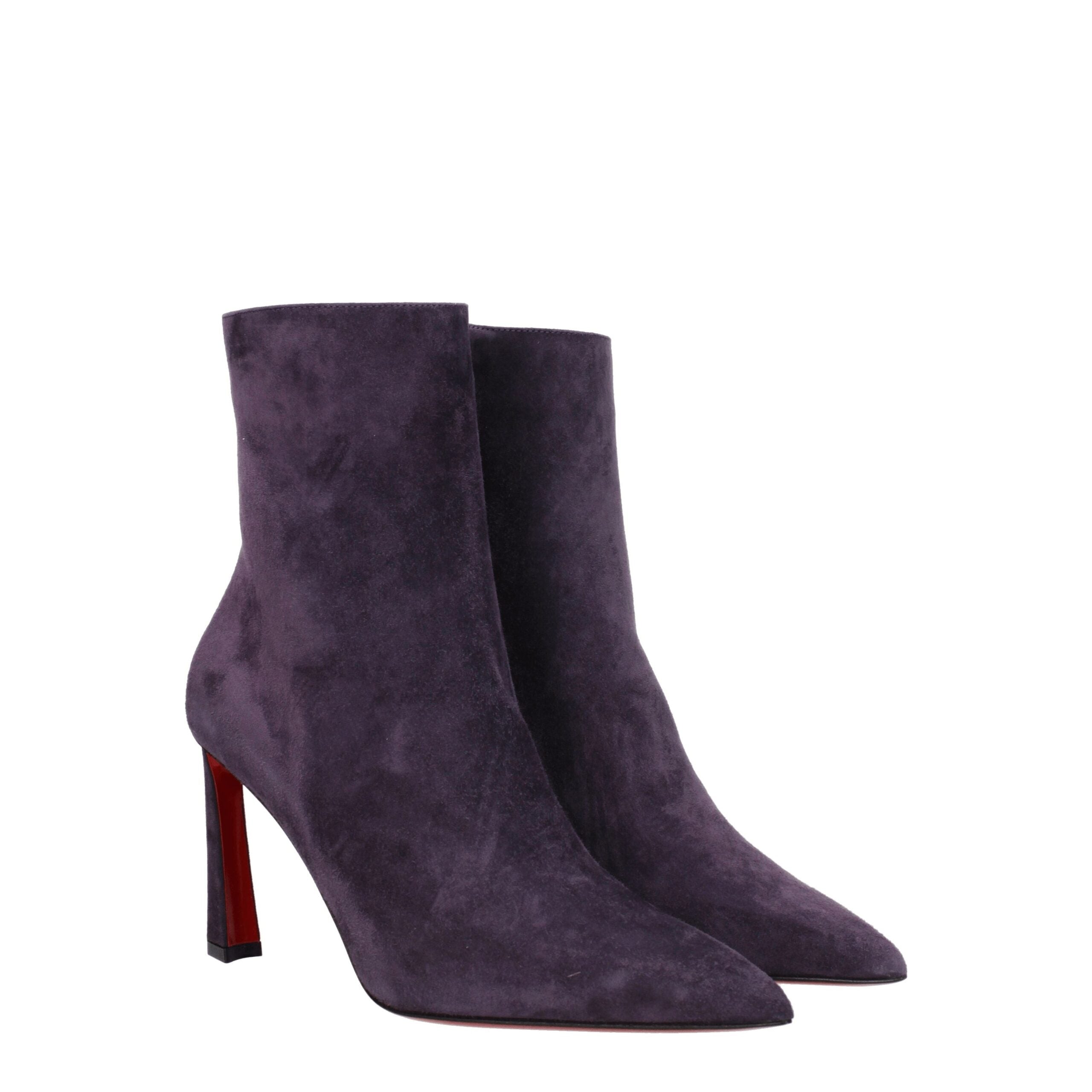 Christian Louboutin Purple Leather Ankle Boots LUNESCAPE