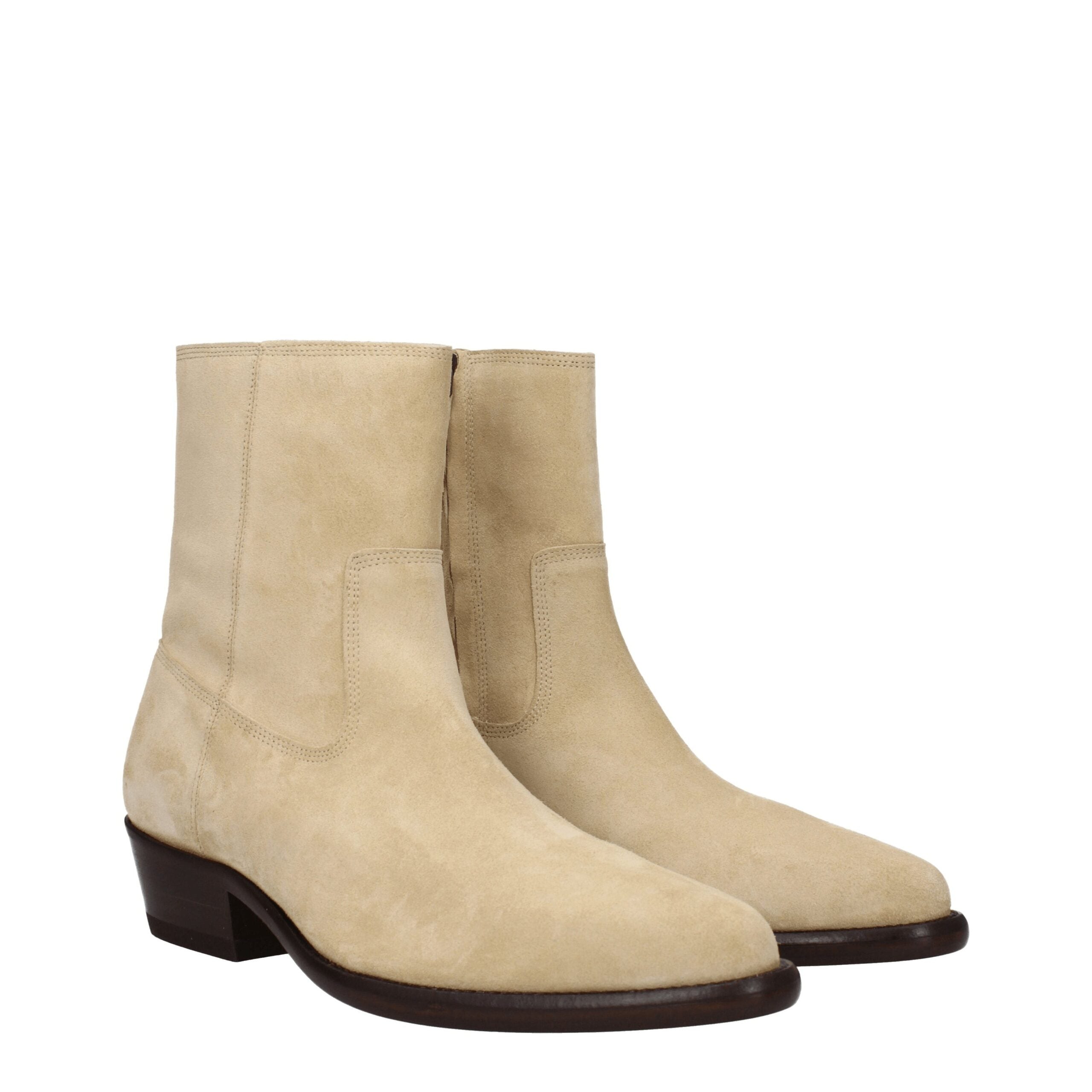 Isabel Marant Beige Leather Ankle Boots LUNESCAPE
