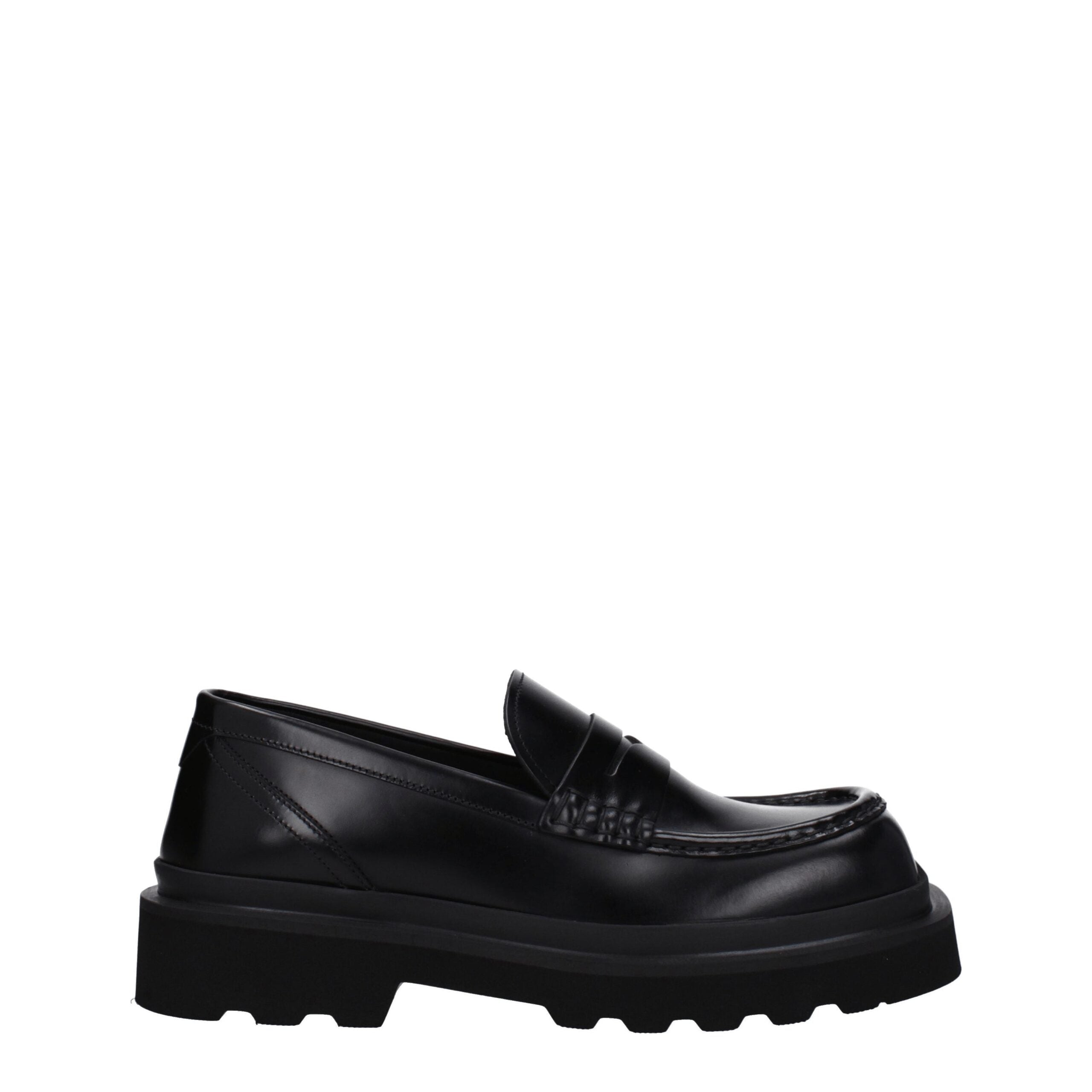 Dolce & Gabbana Black Leather Slip-On Loafers LUNESCAPE