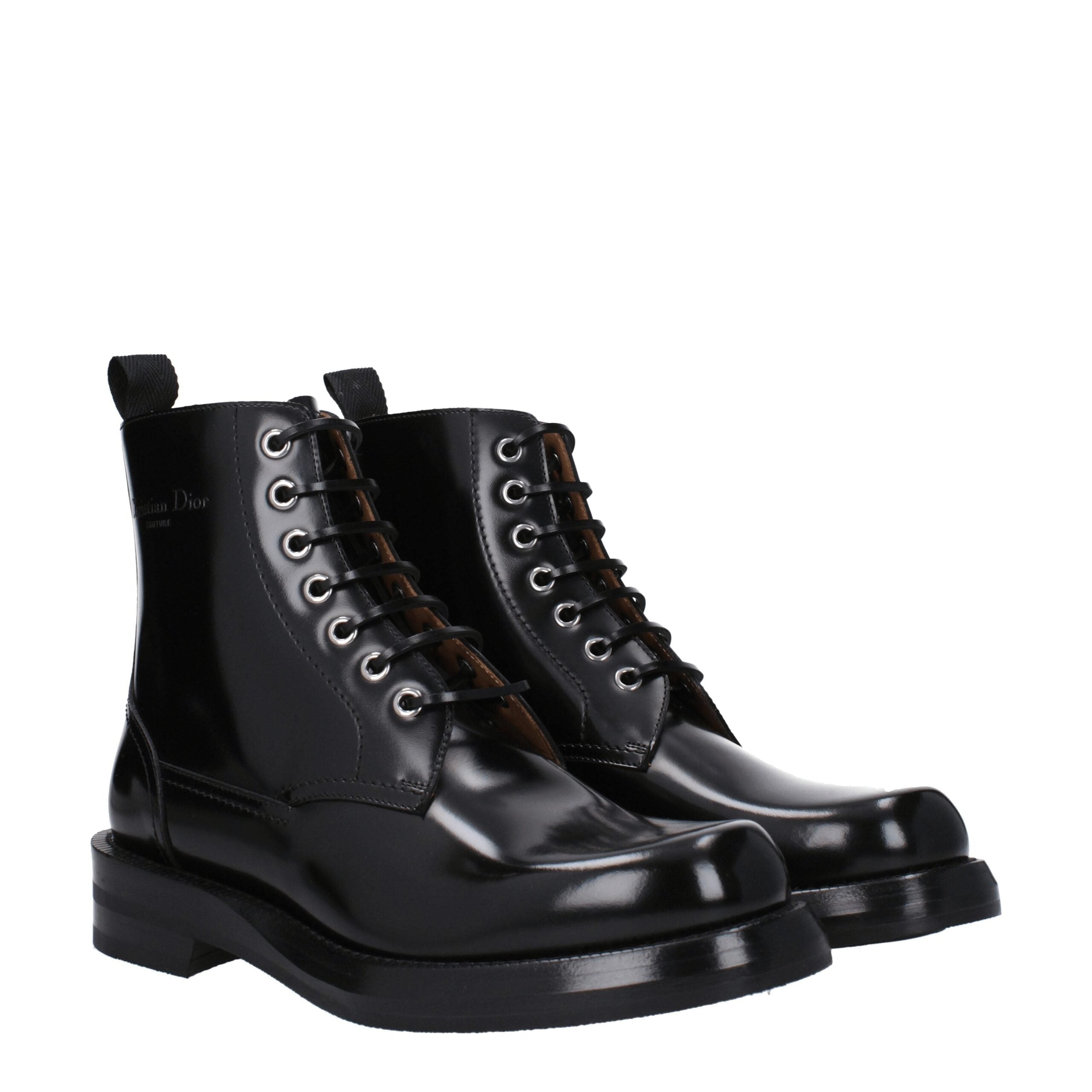 Christian Dior Black Leather Ankle Boots LUNESCAPE