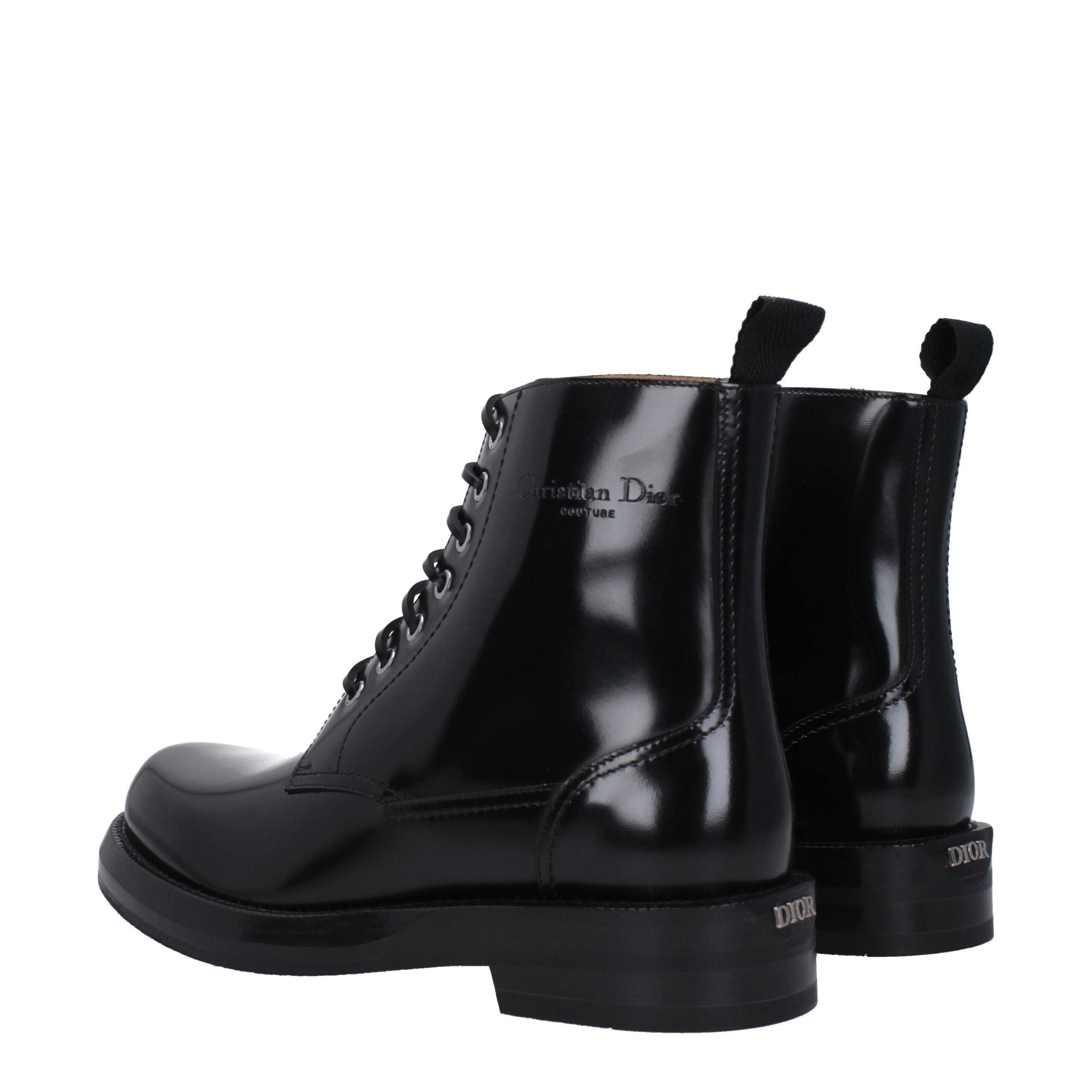 Christian Dior Black Leather Ankle Boots LUNESCAPE