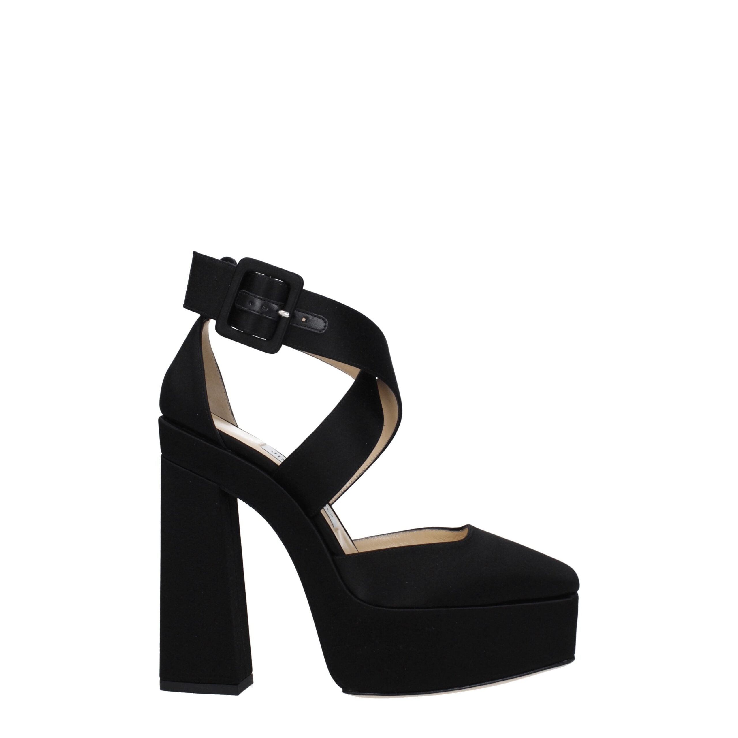Jimmy Choo Black Satin Platforms LUNESCAPE