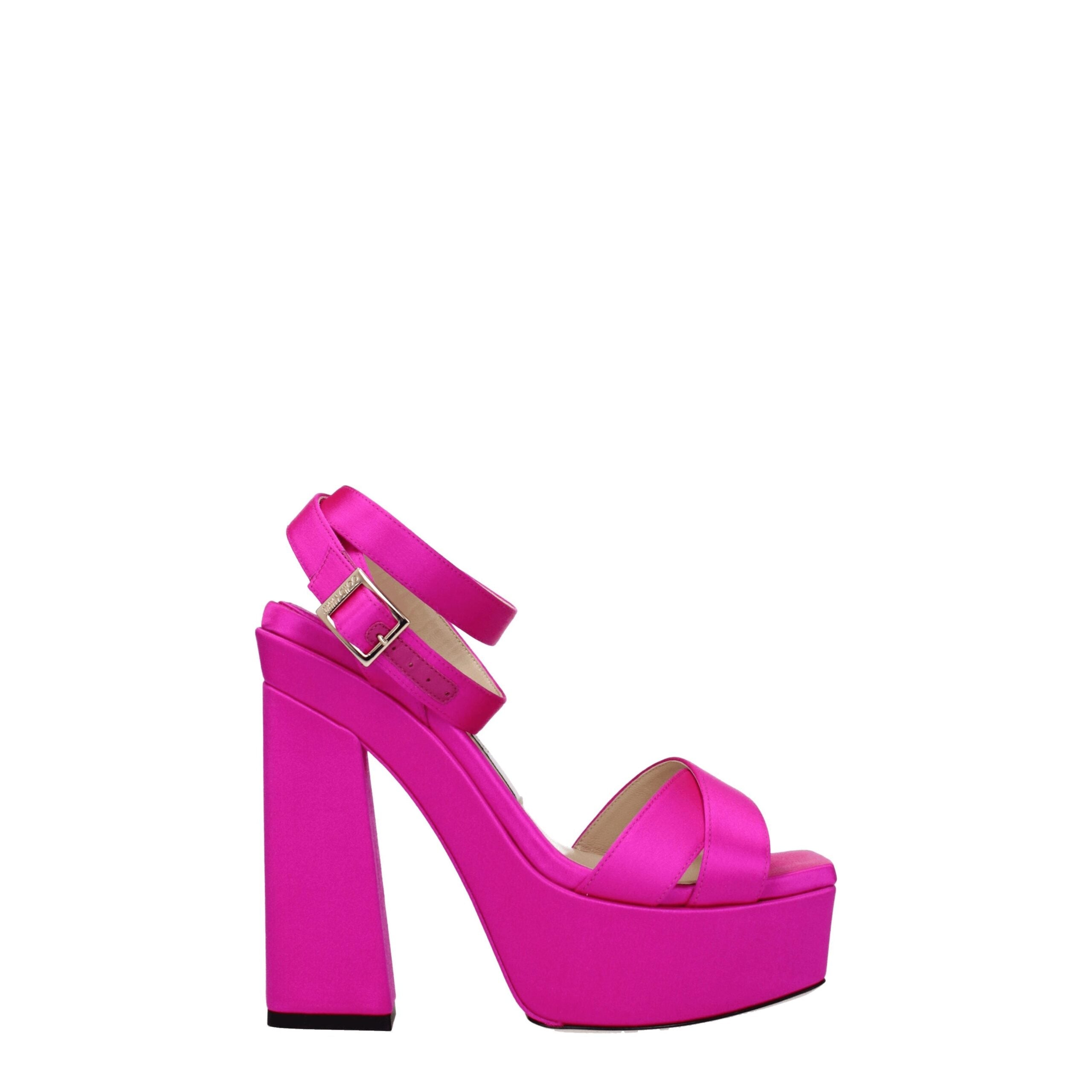 Jimmy Choo Pink Satin Platforms LUNESCAPE