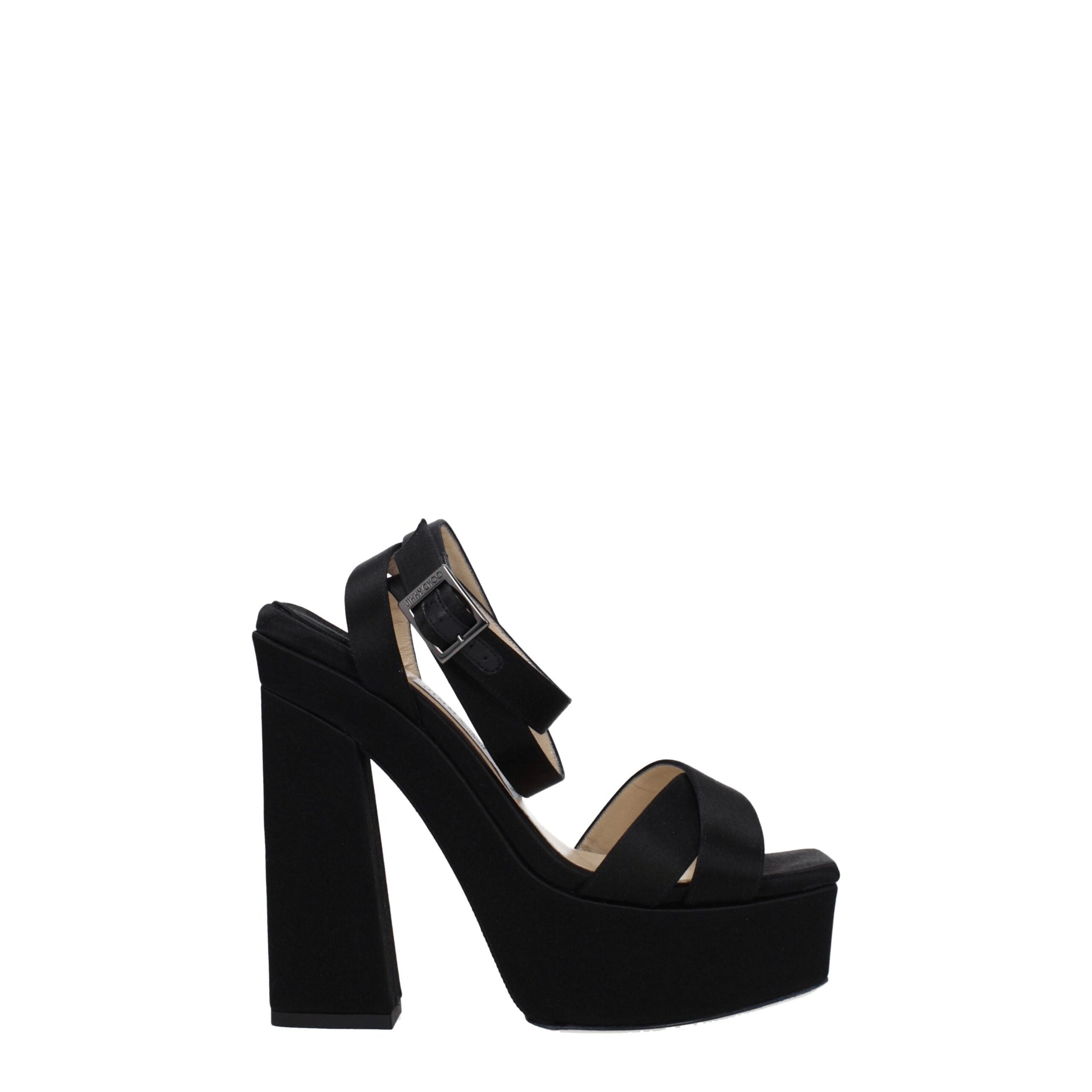 Jimmy Choo Black Satin Platforms LUNESCAPE