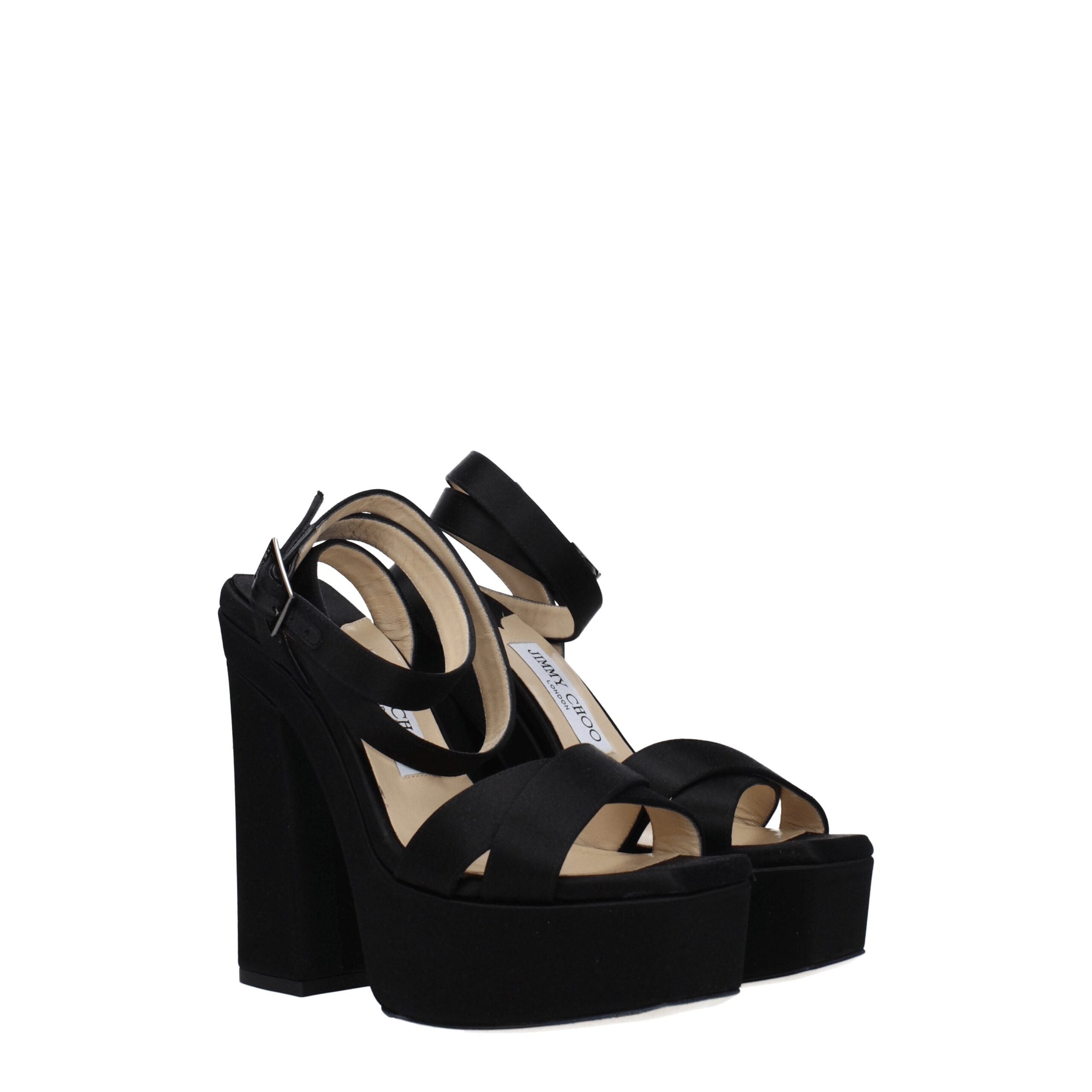 Jimmy Choo Black Satin Platforms LUNESCAPE