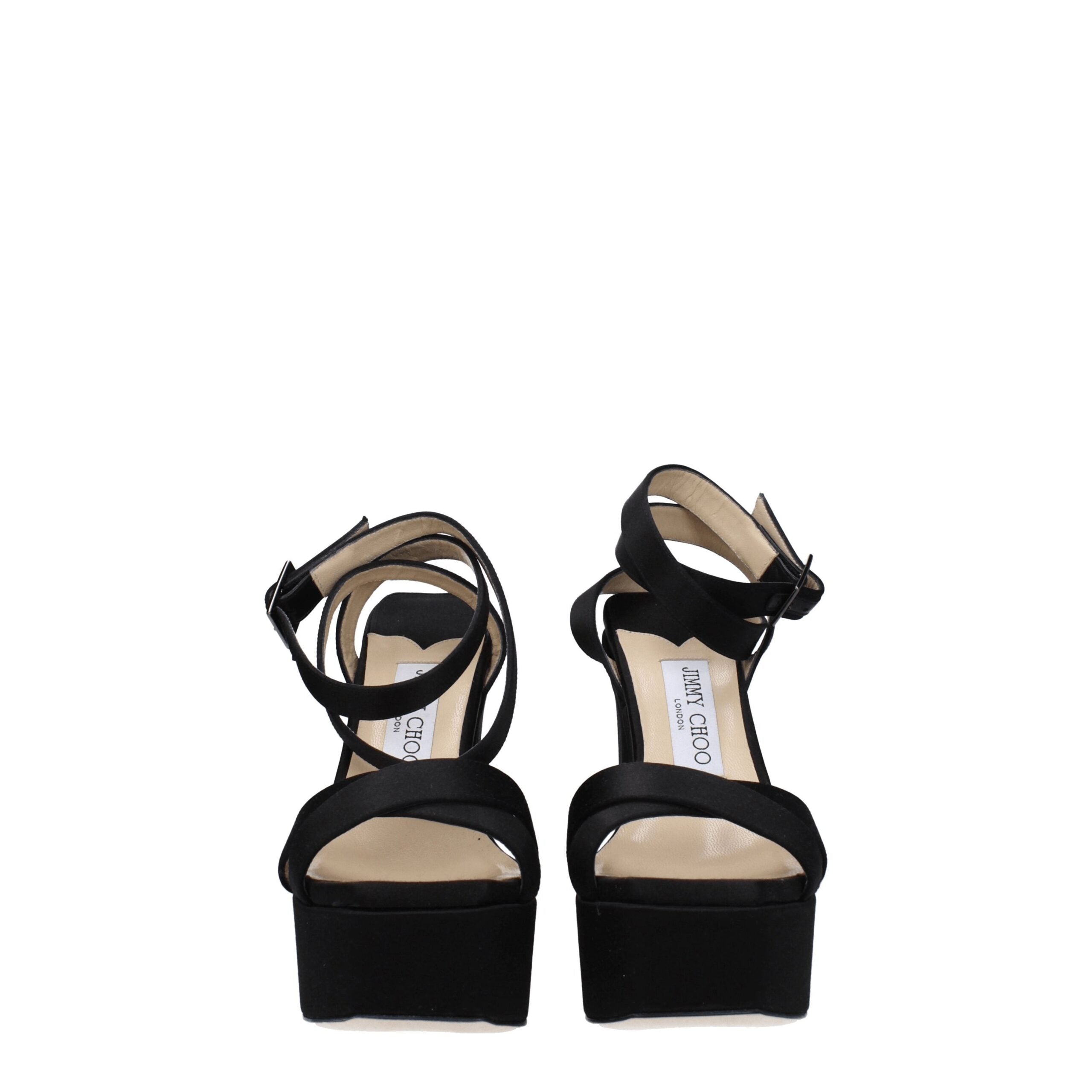 Jimmy Choo Black Satin Platforms LUNESCAPE
