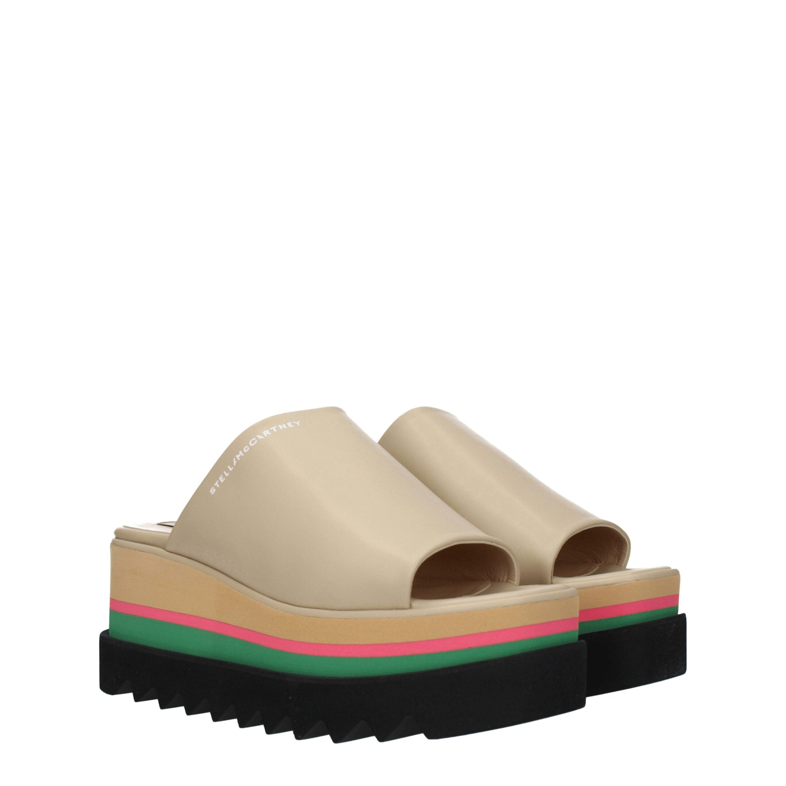 Stella McCartney Beige Leather Slippers Sandals LUNESCAPE