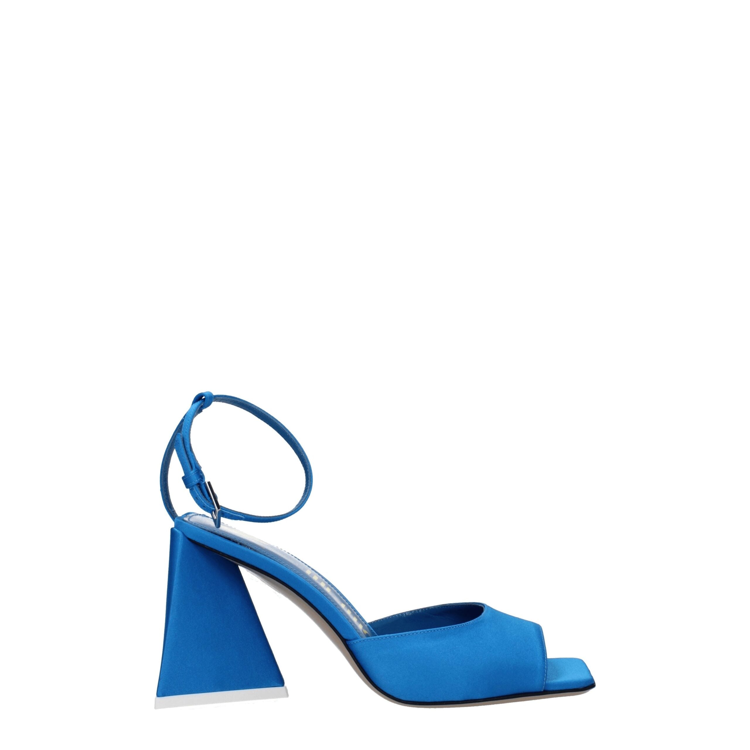 The Attico Blue Satin Stiletto Heels Sandals LUNESCAPE