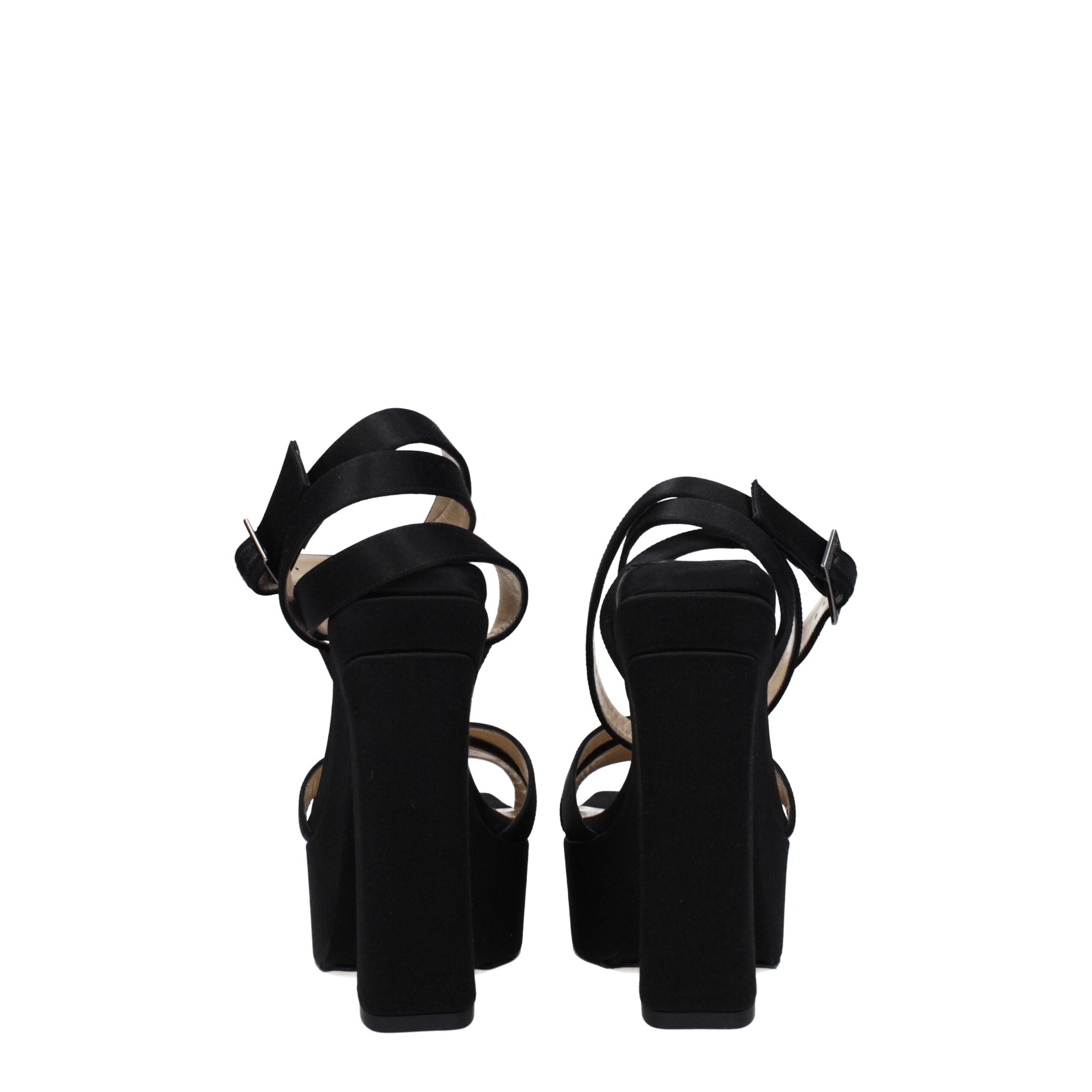 Jimmy Choo Black Satin Platforms LUNESCAPE