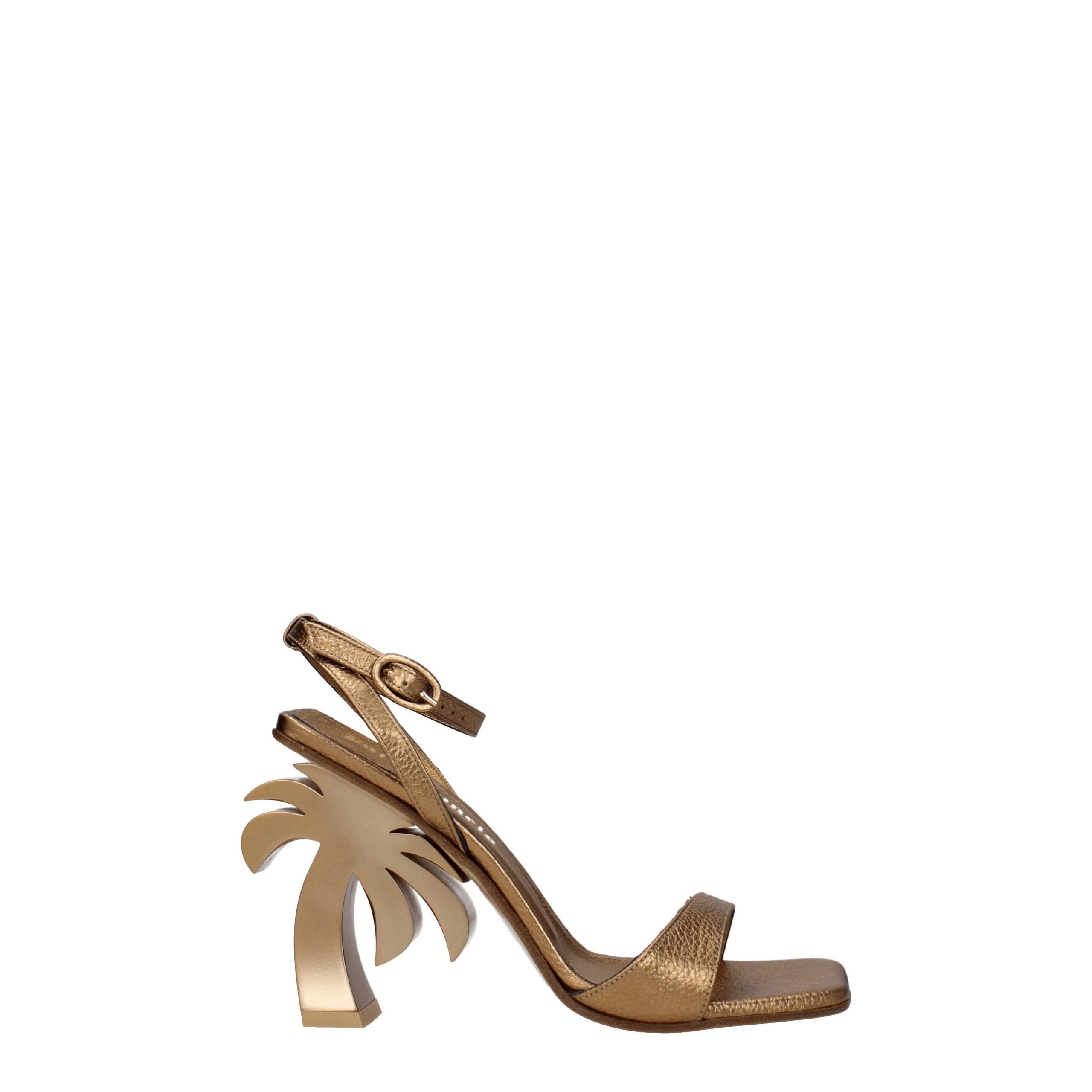 Palm Angels Gold Leather Platforms LUNESCAPE