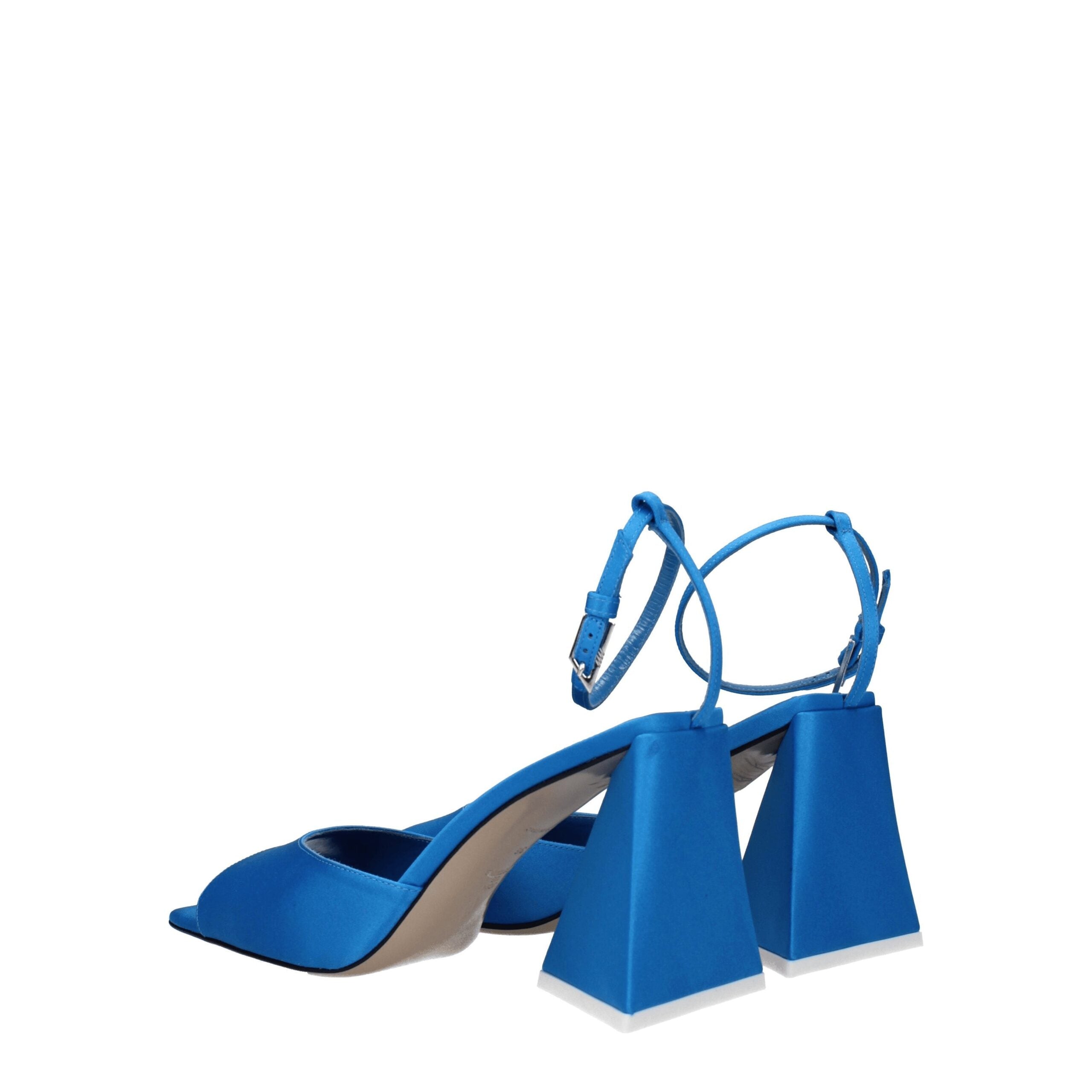 The Attico Blue Satin Stiletto Heels Sandals LUNESCAPE