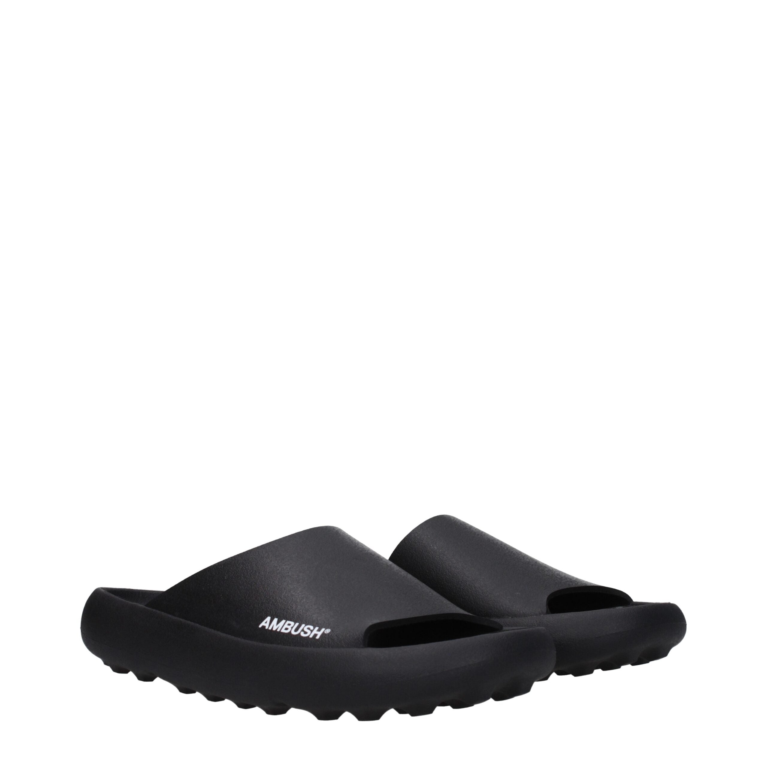 Ambush Black Cotton Slippers Sandals LUNESCAPE