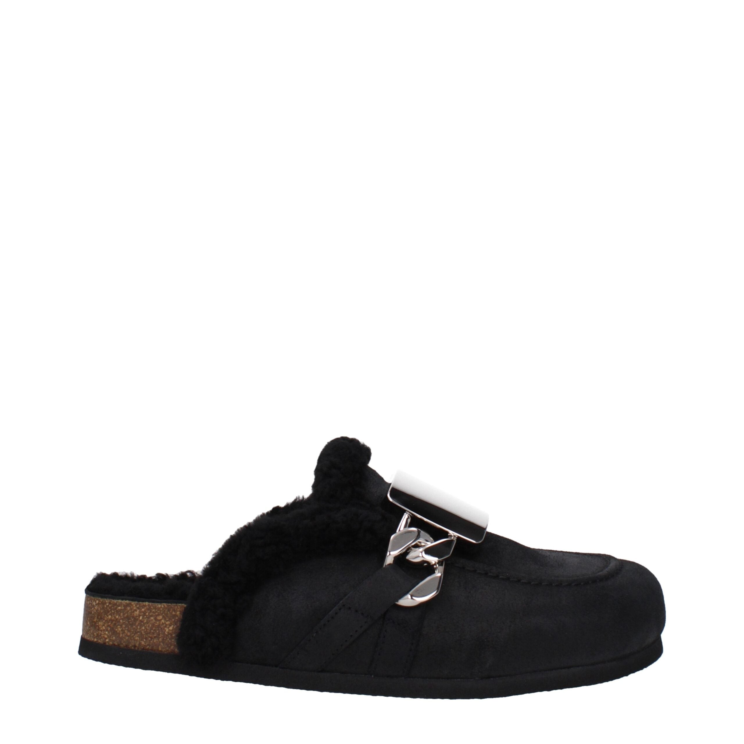 Jw Anderson Black Leather Slippers Sandals LUNESCAPE