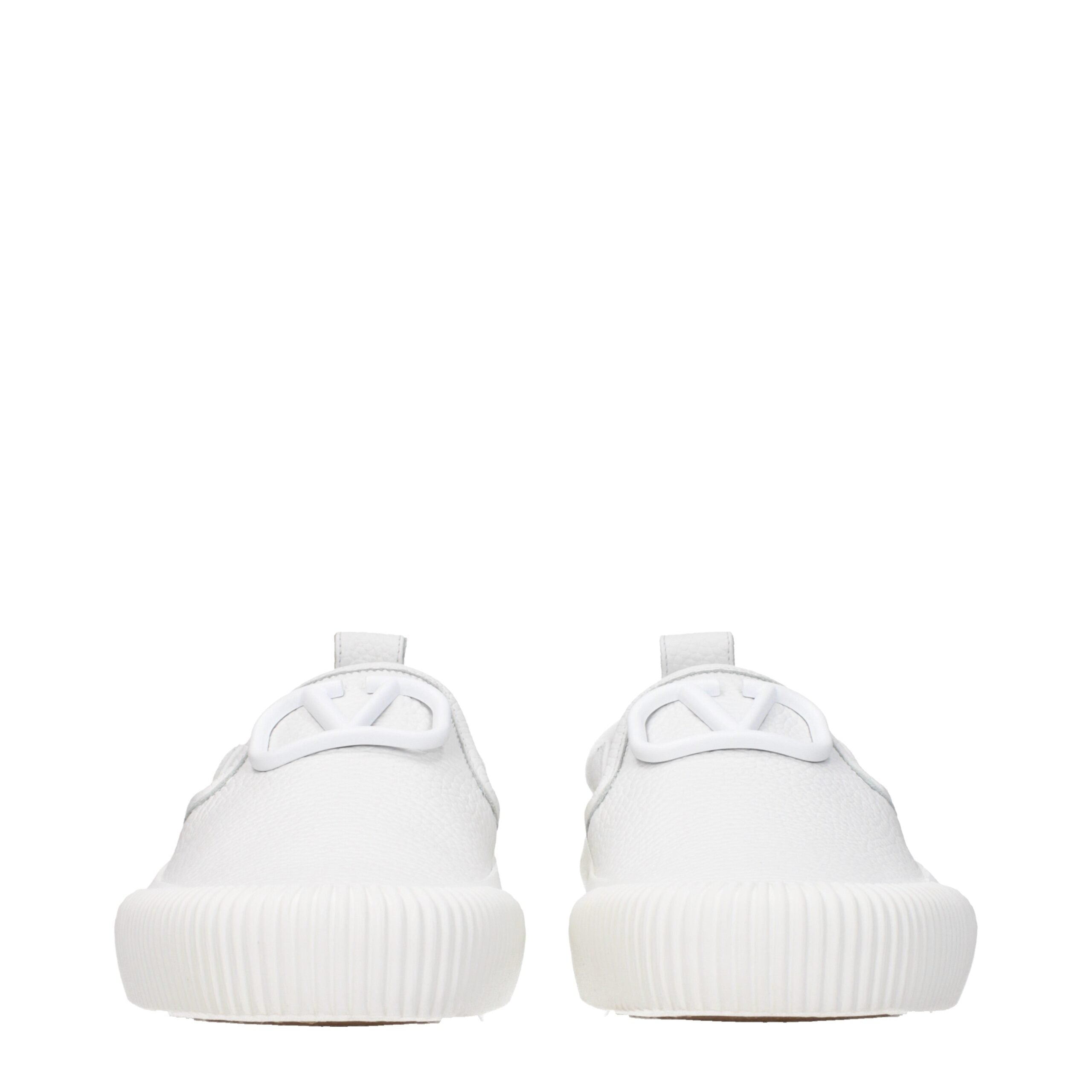 Valentino Garavani White Leather Slip-On Loafers LUNESCAPE