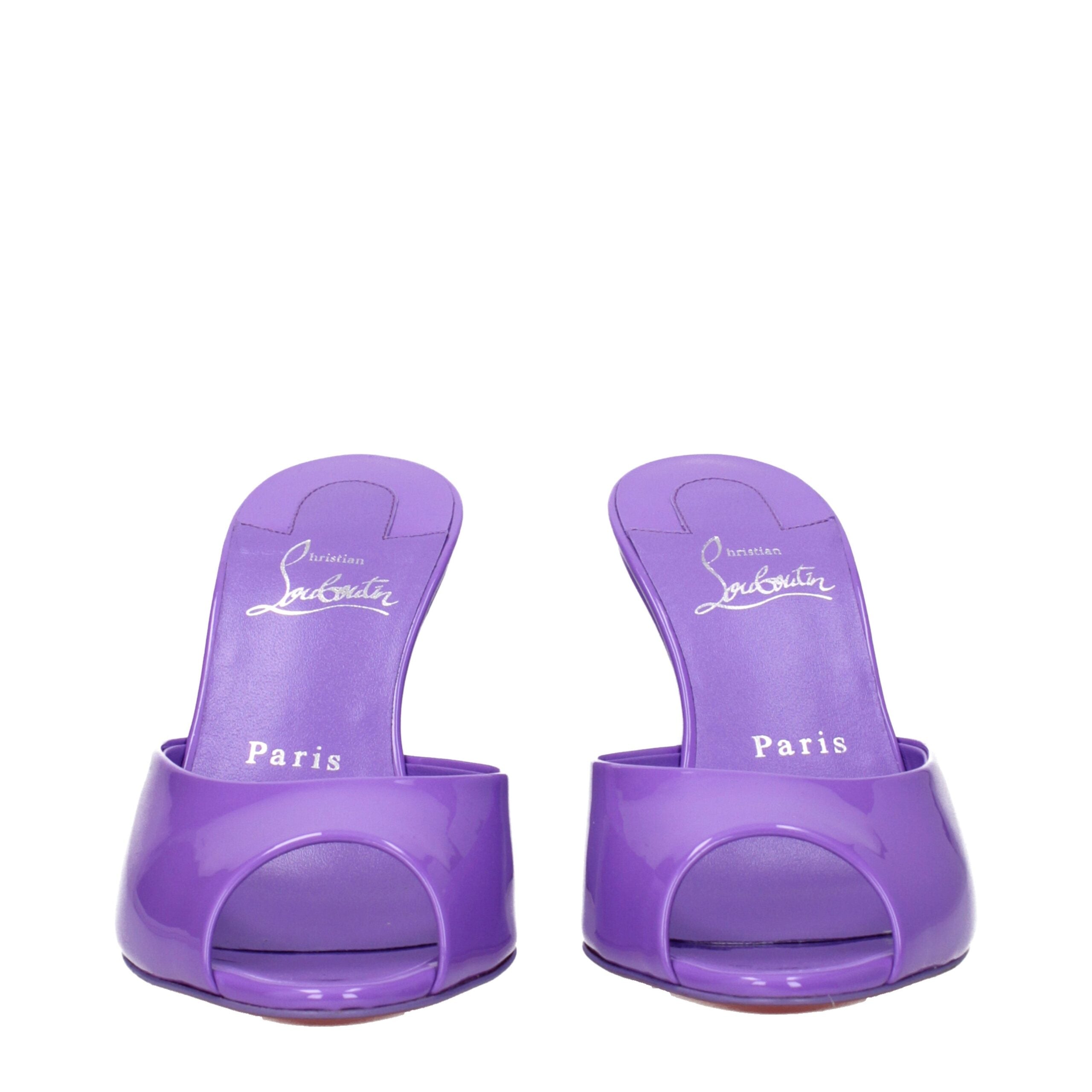 Christian Louboutin Purple Leather Wedges Sandals LUNESCAPE