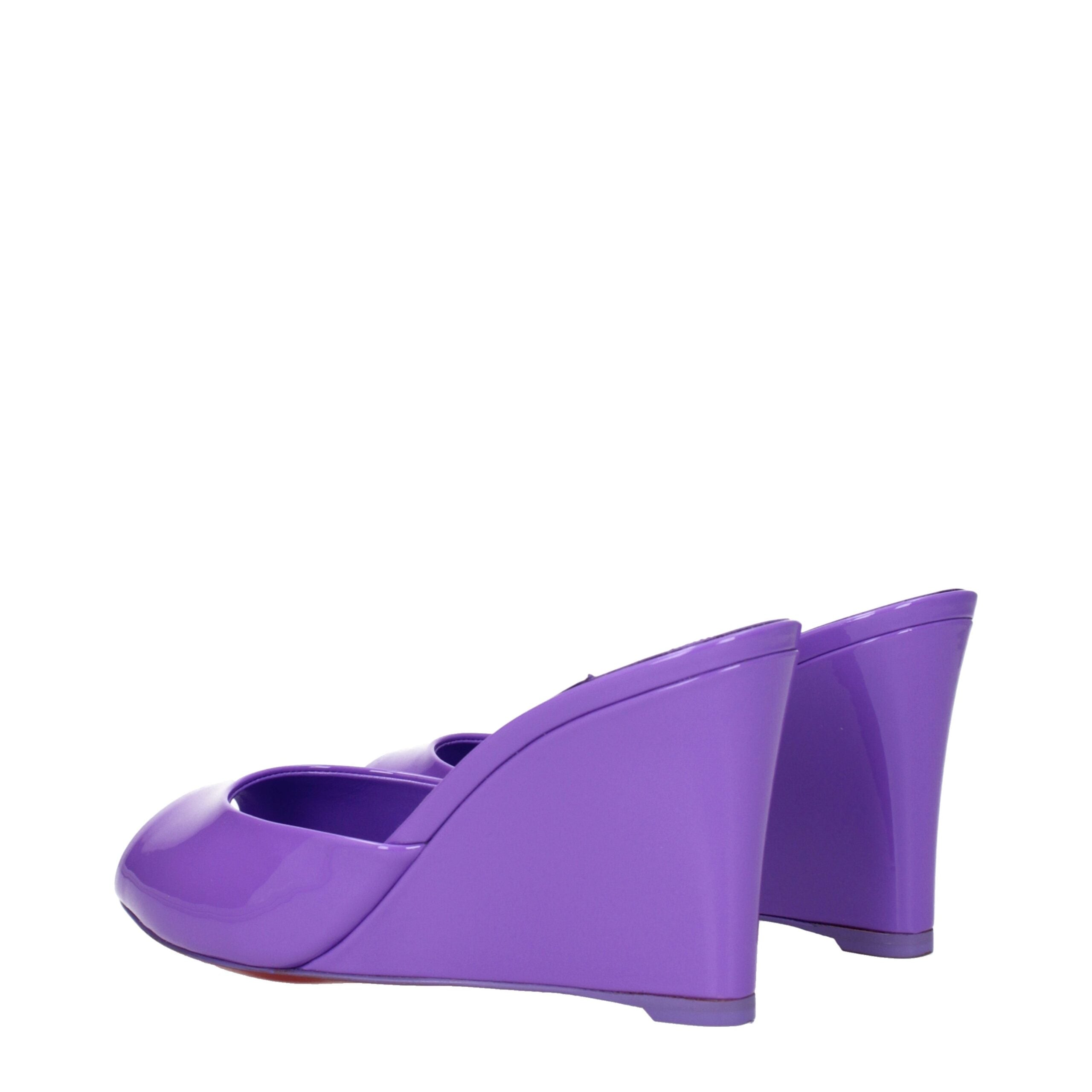 Christian Louboutin Purple Leather Wedges Sandals LUNESCAPE