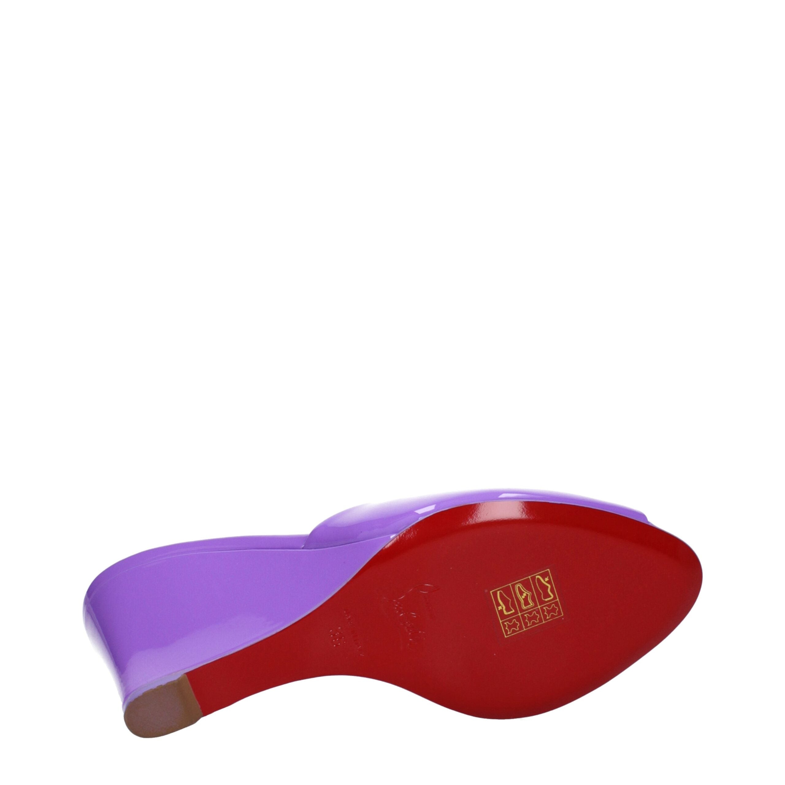 Christian Louboutin Purple Leather Wedges Sandals LUNESCAPE